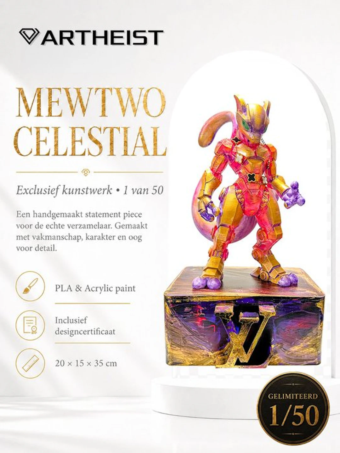 Sculpture, Mewtwo Celestial X LV - 35 cm - Plastic - 2026