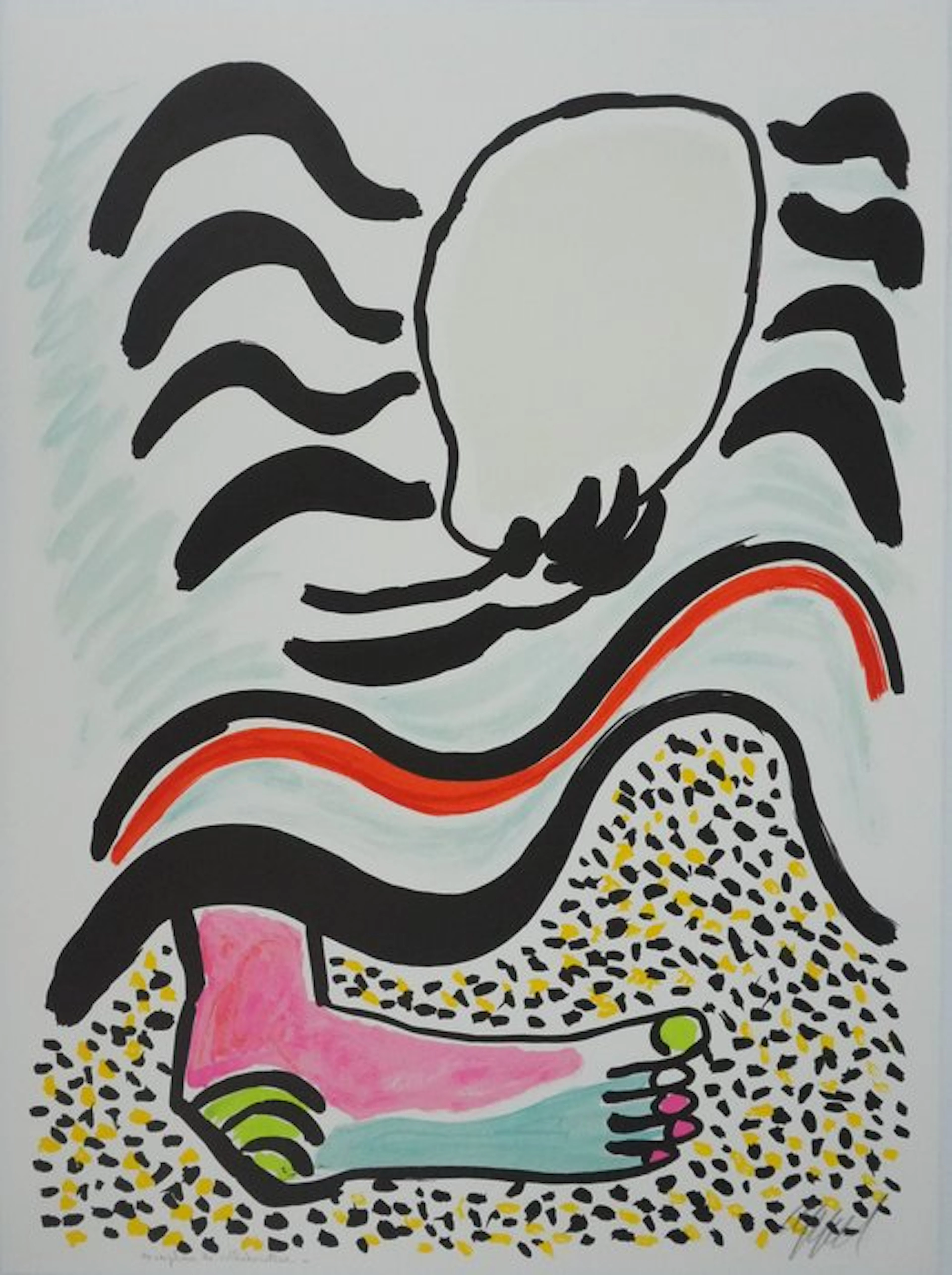 Karel Appel (1921-2006) - Pied rose