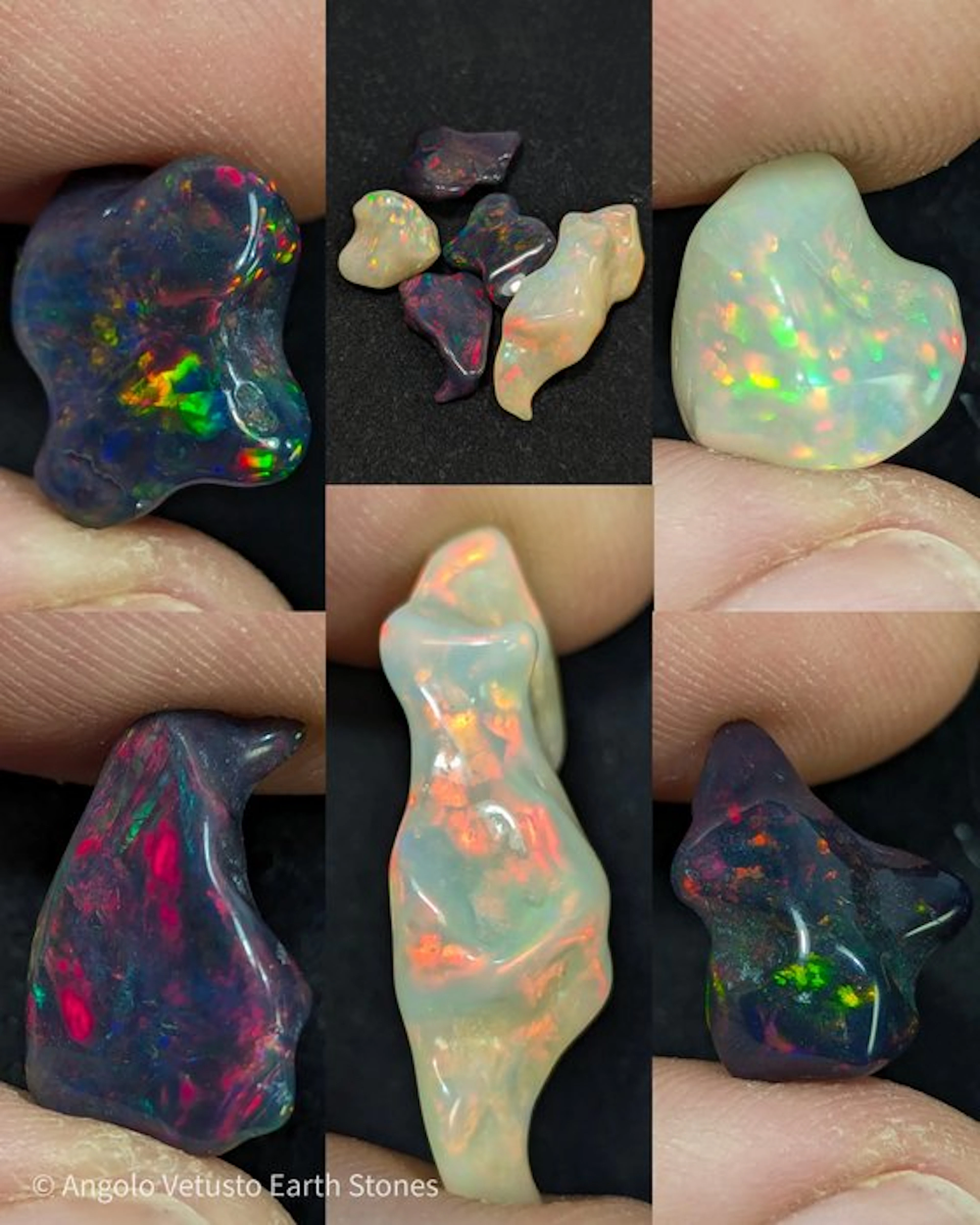 21.48 ct - AAA Natural Precious Welo Opals black and white