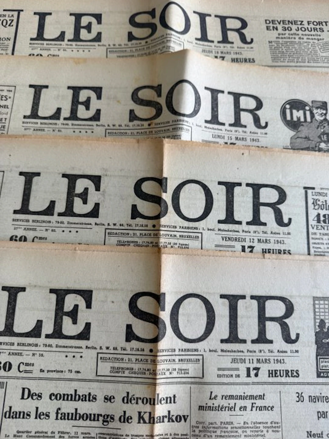 Le Soir (volé) : Ensemble de 4 fascicules « Le Trésor de...