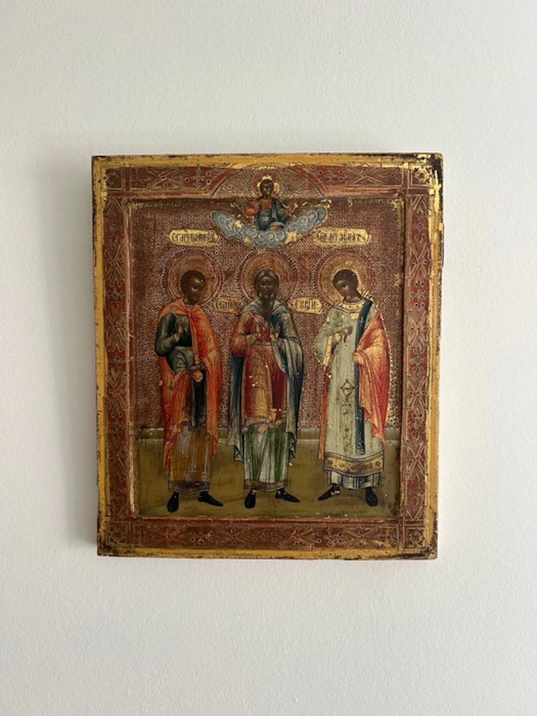 Icon - Saints Samon, Guri and Aviv (Wedding Saints) - Wood