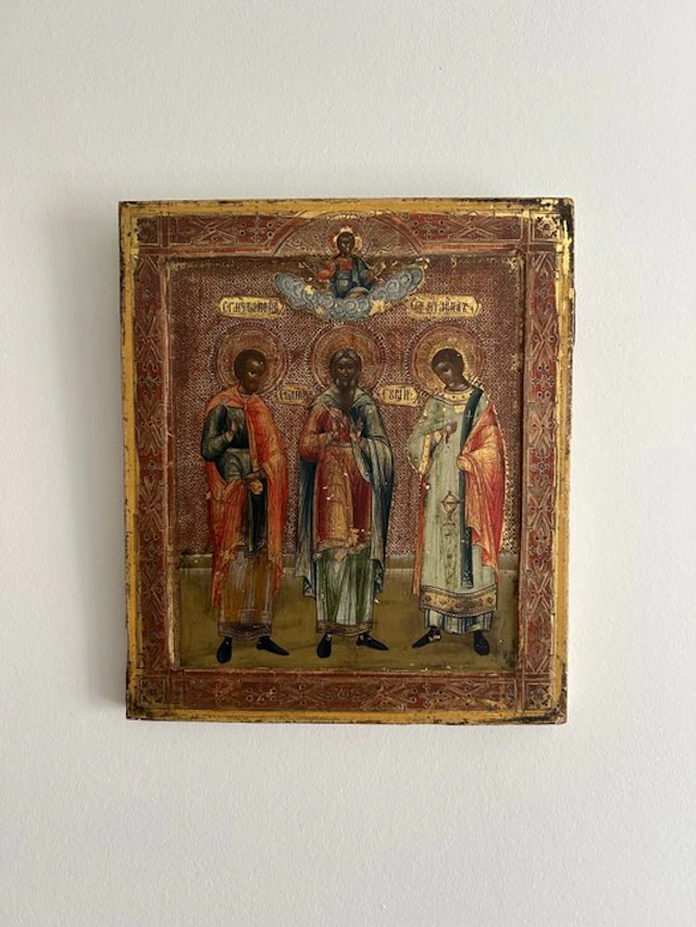Icon - Saints Samon, Guri and Aviv (Wedding Saints) - Wood