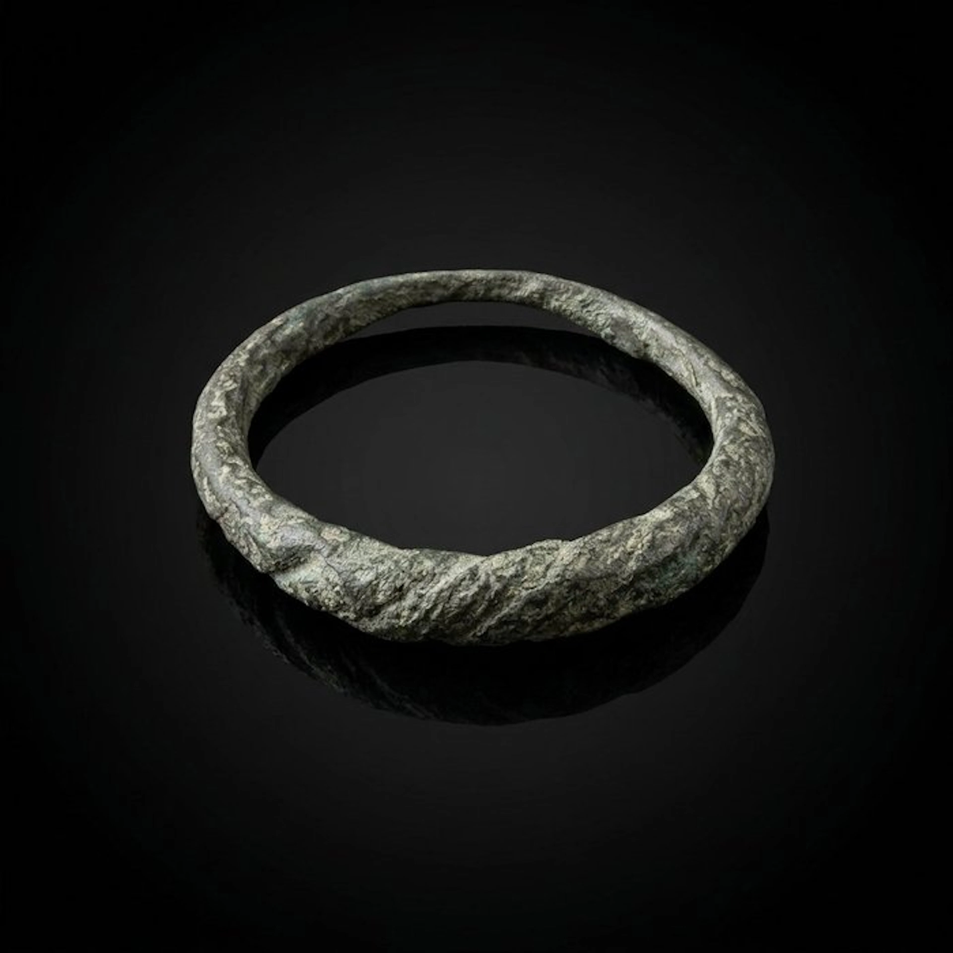 Viking Era Bronze Massive Viking Bronze Twisted Ring —...