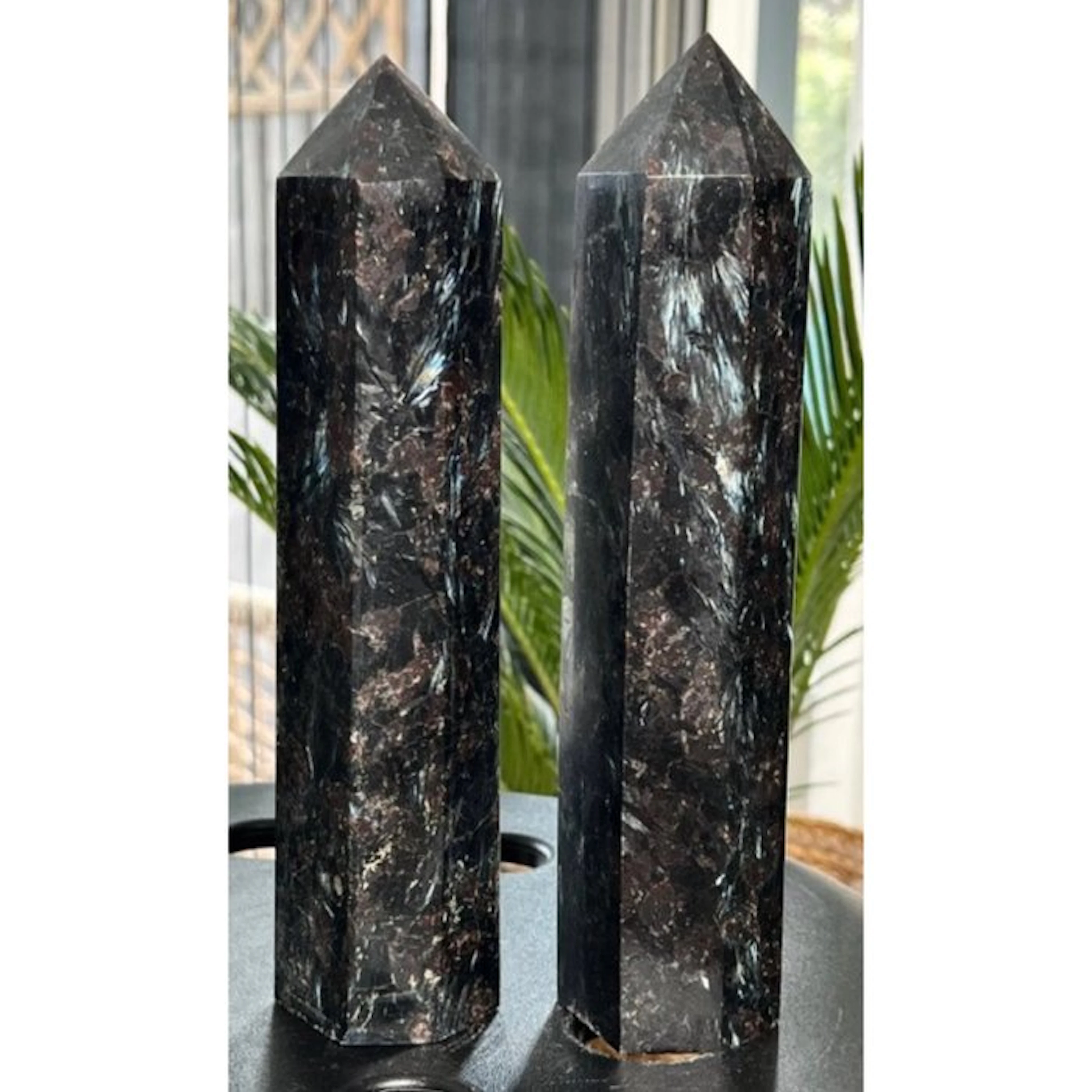 Astrophyllite Fine polished Astrophyllite tower set x2...
