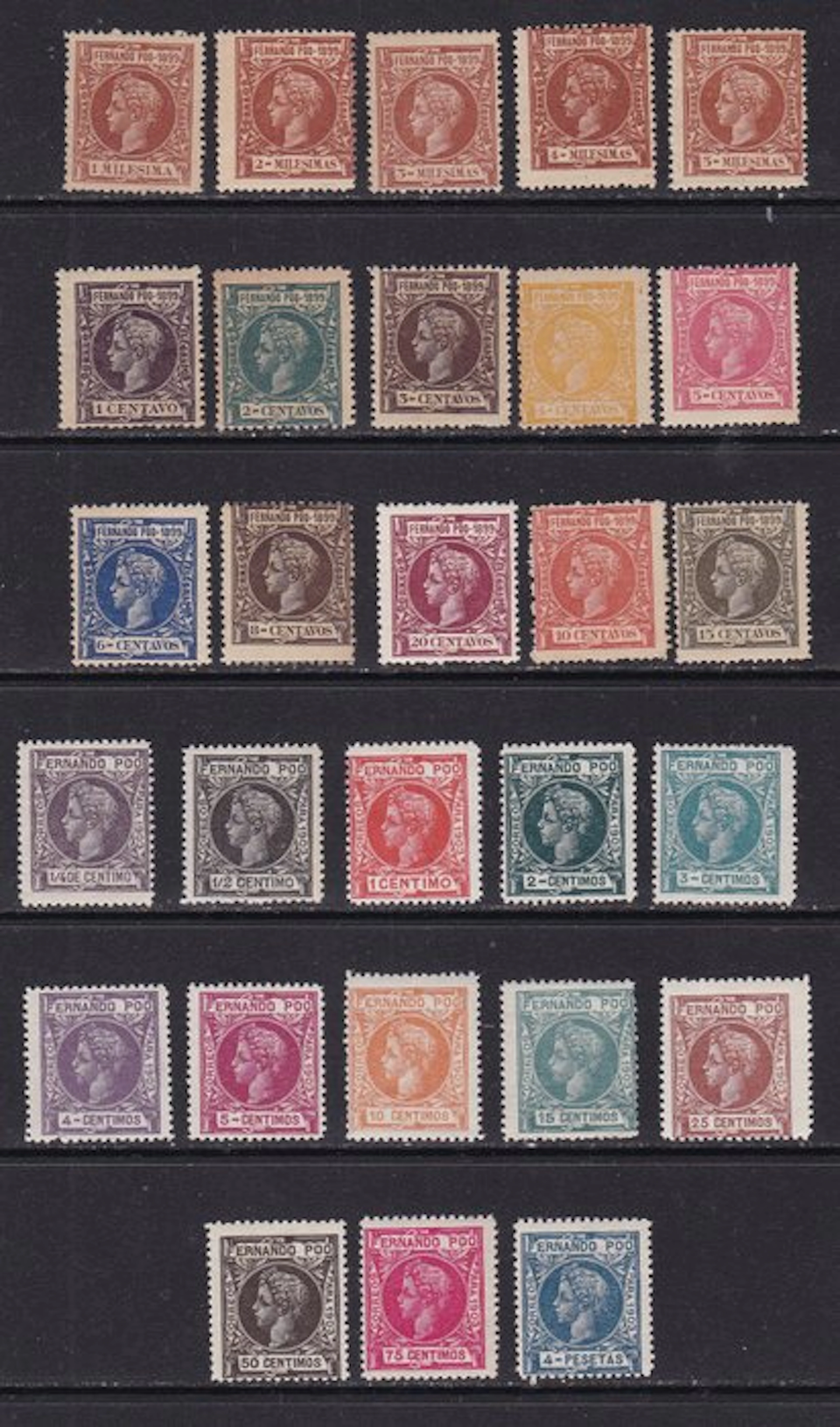 Fernando Poo 1899/1903 - Alfonso XIII - Incomplete series...