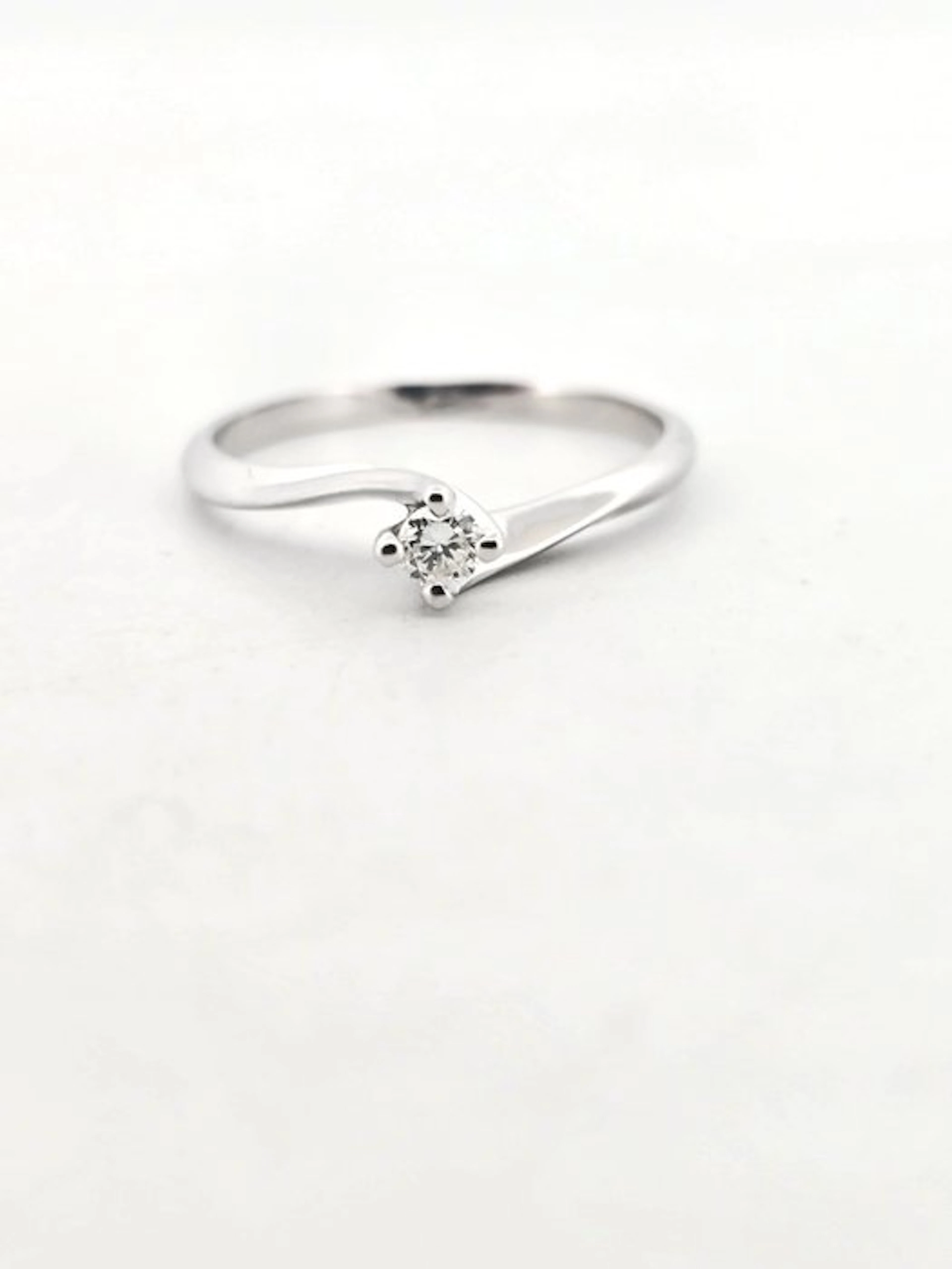 Ring - 18 kt. White gold - 0.10ct. tw. Diamond (Natural)