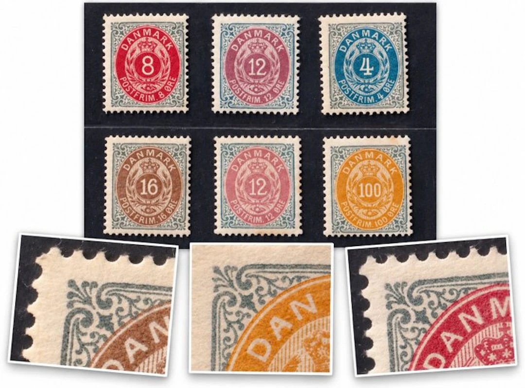 Denmark - (MH) 1875–1895 – 6-öre stamps in inverted frame...