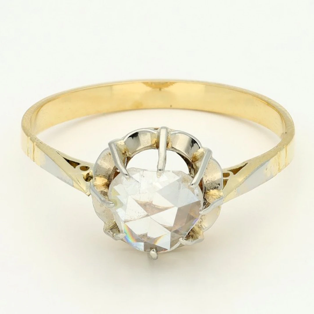 Ring - 18 kt. Yellow gold Diamond (Natural) - Solitair