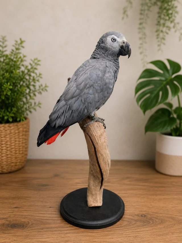 Parrot Taxidermy full body mount - Psittacus erithacus...