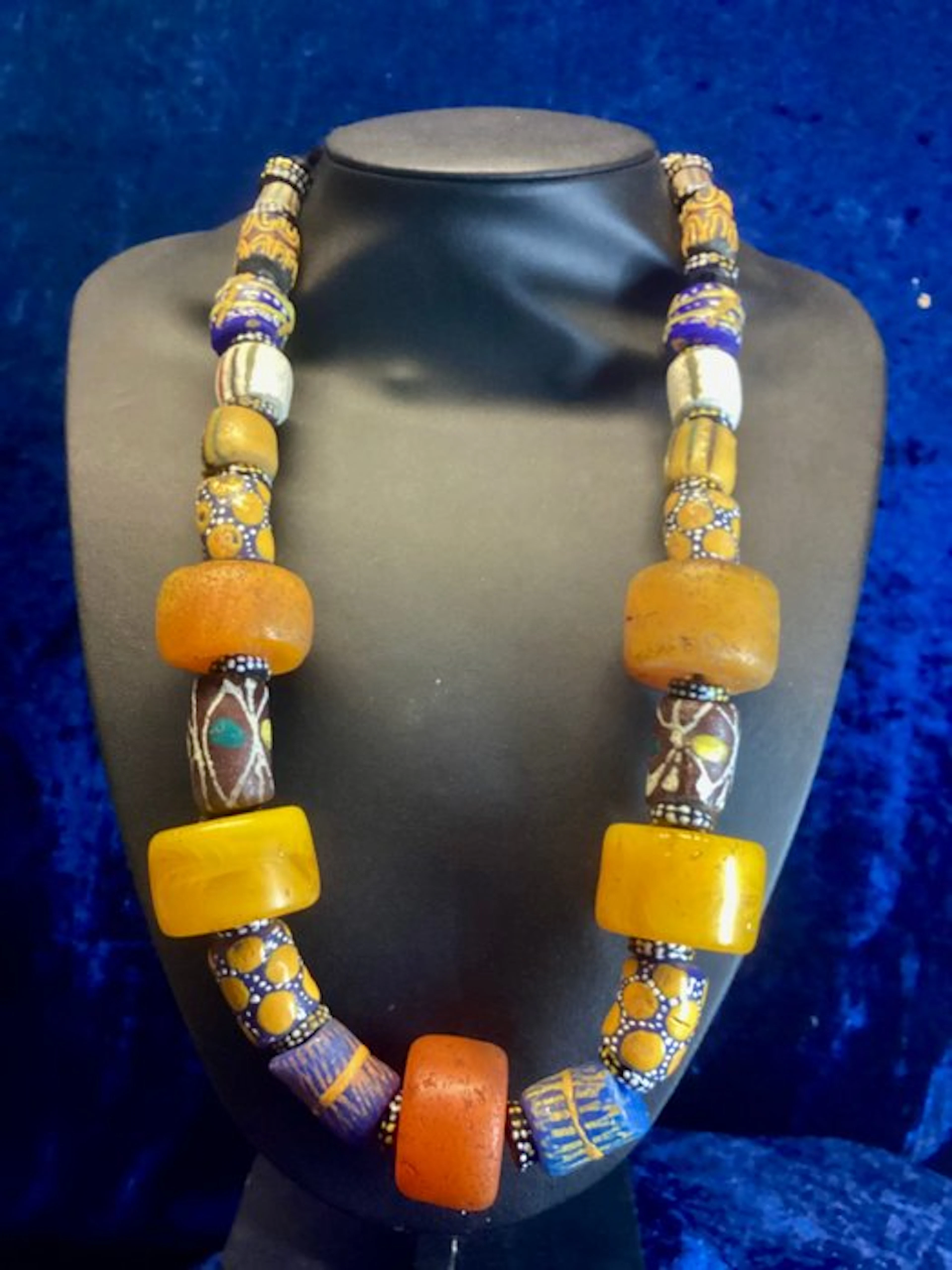 Millefiori / African Amber / Phenolic resin / Pearls - Bulul - Ghana - Murano