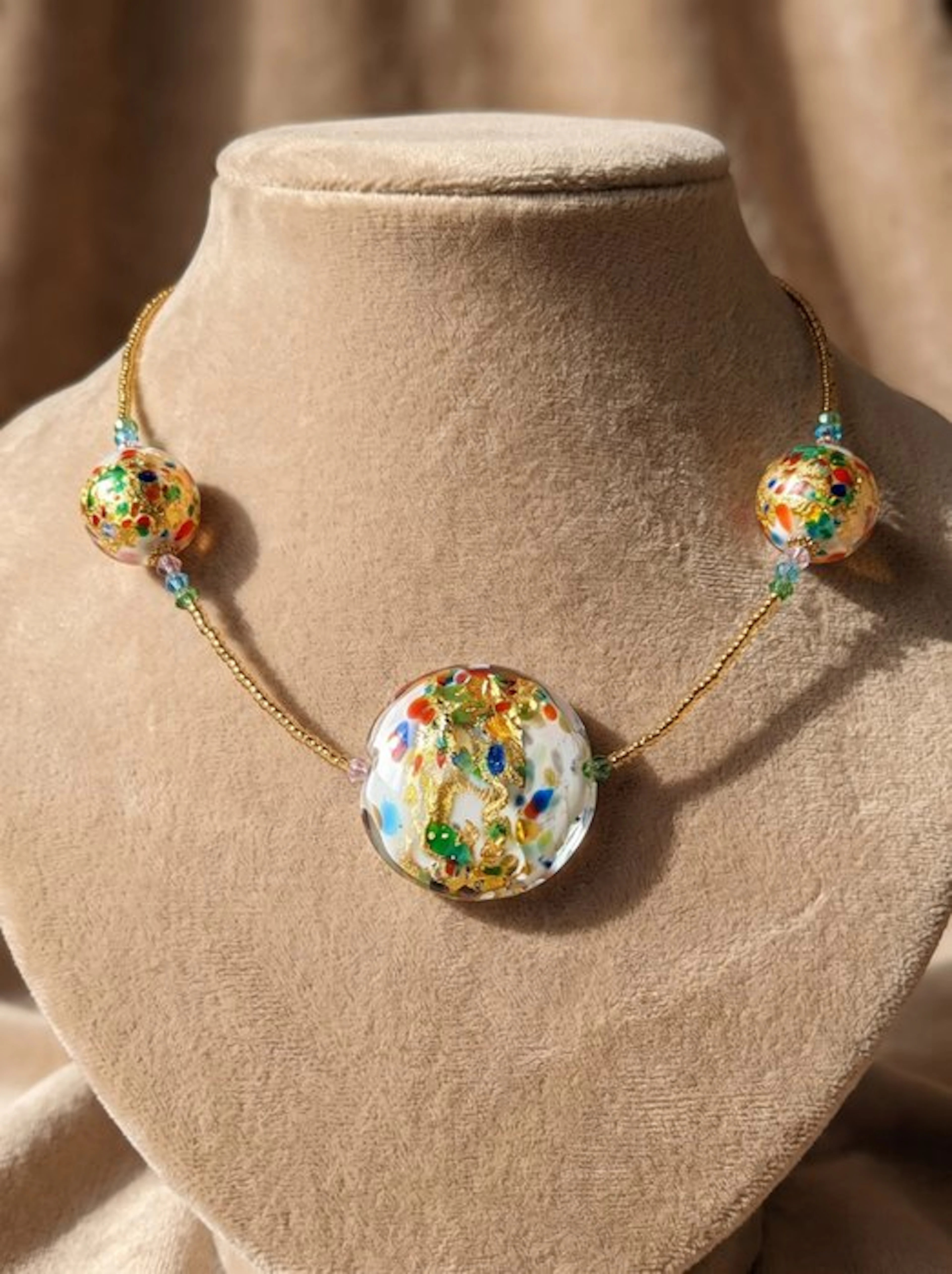 Murano glass, 24 kt gold submerged - Necklace - Golden Carnival