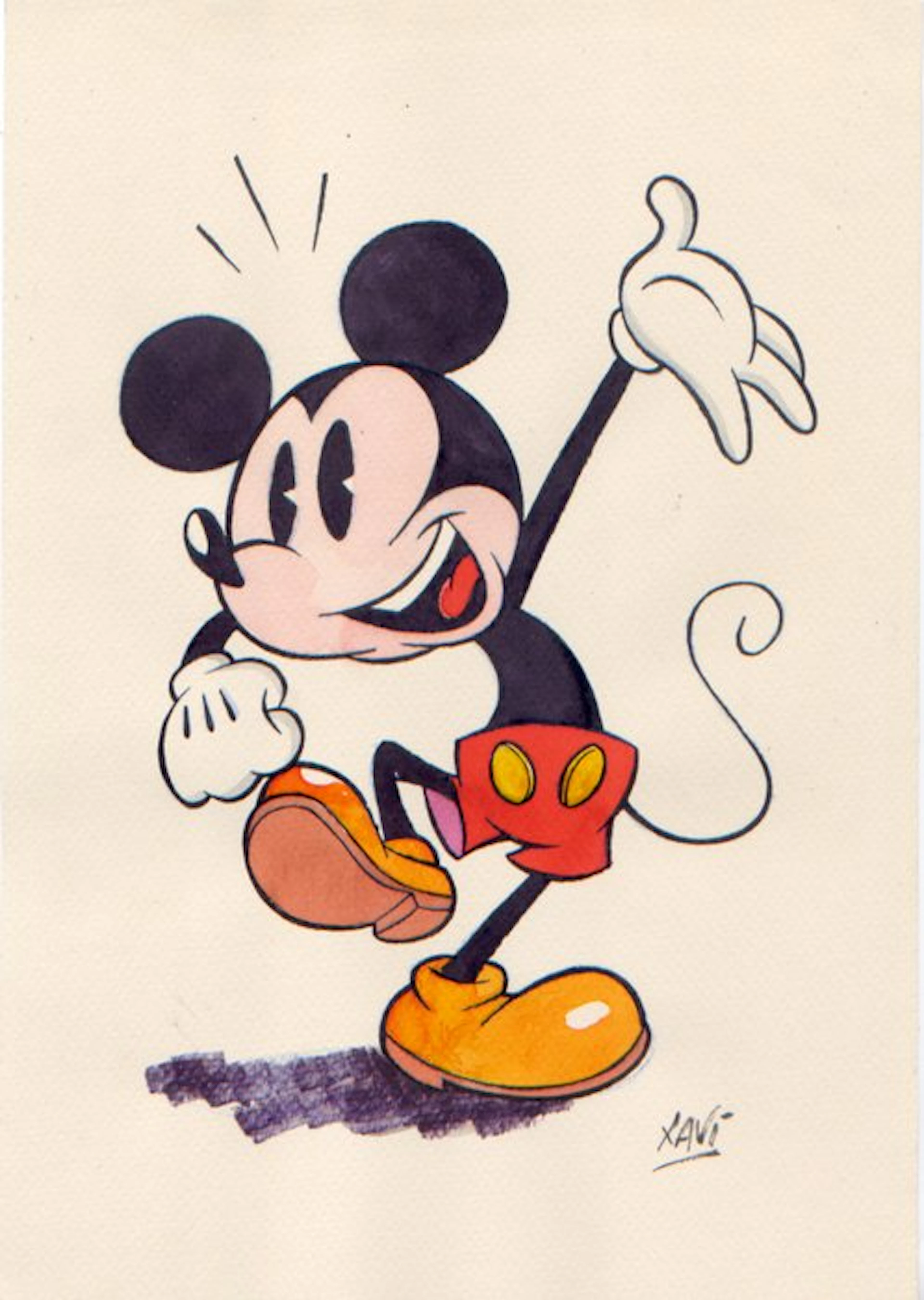 Xavi - 1 Original colour drawing - Mickey Mouse - Happy Mickey! - 2026