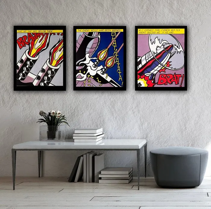 Roy Lichtenstein - “As i opened Fire”. Triptych.