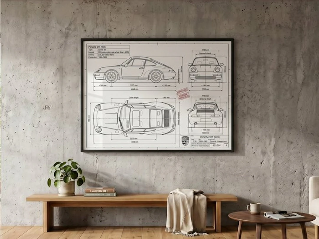Porsche 911 (993) — Teknisk ritning — Ram - Shmidt.Art - Porsche 911 (993)