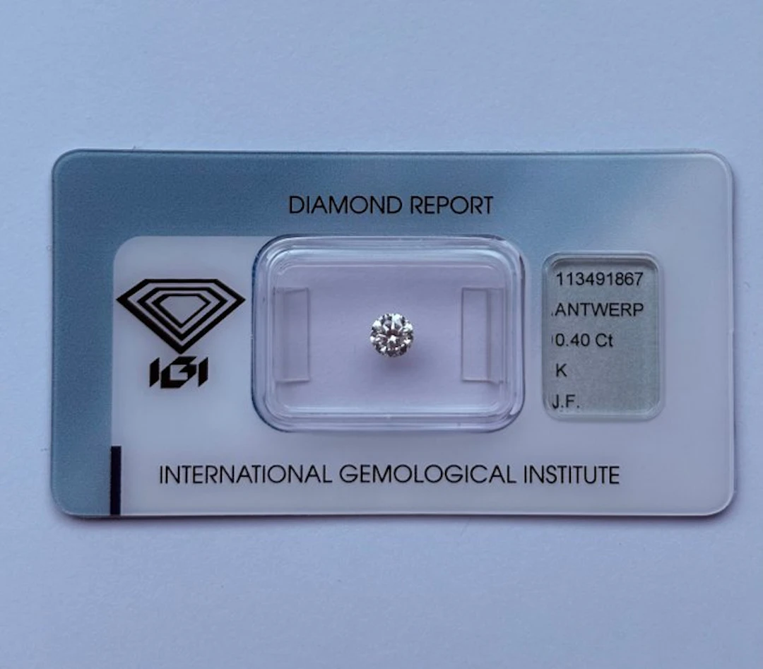 1 pcs Diamond (Natural) - 0.40 ct - Round - K - IF...