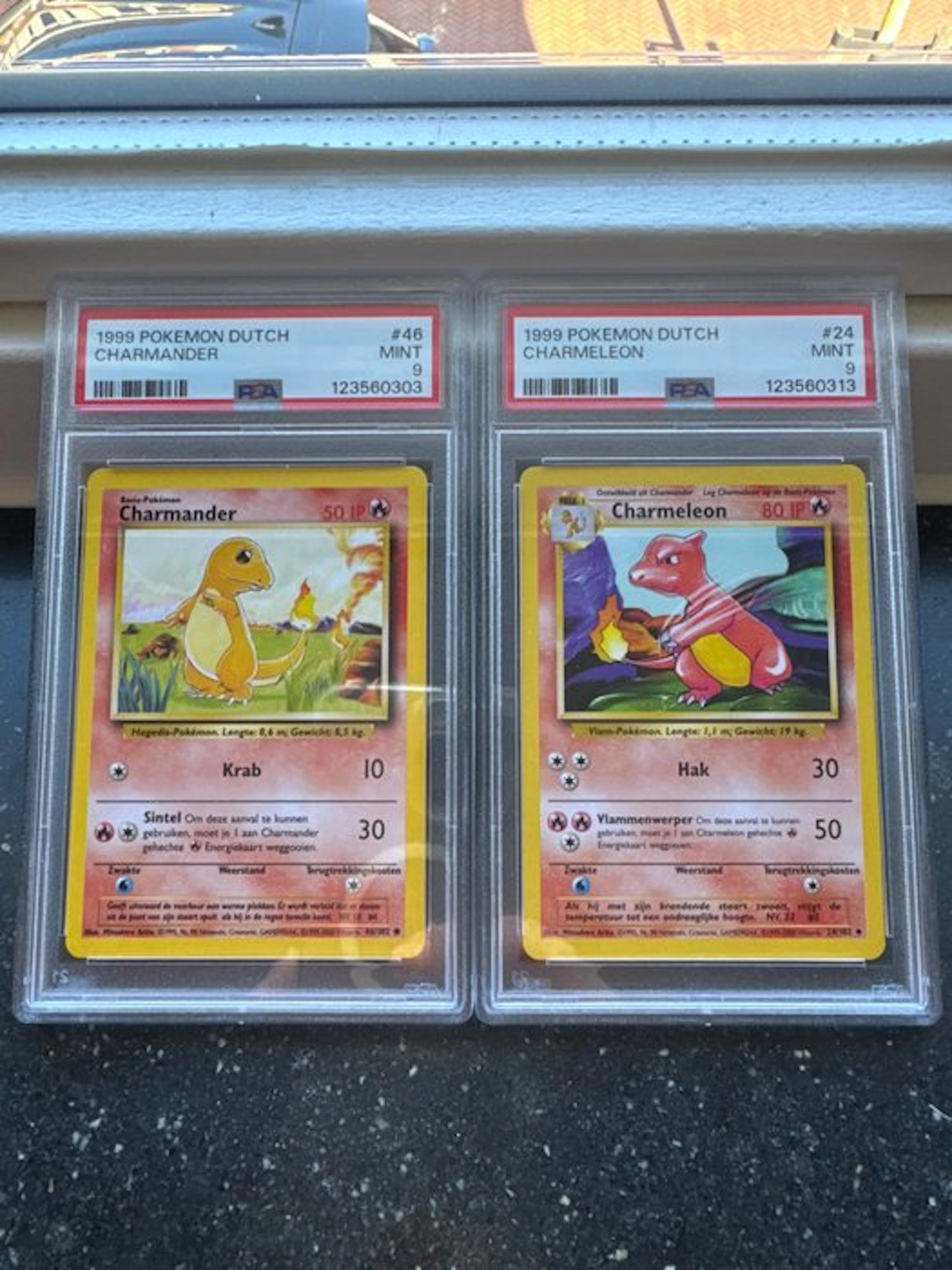 Pokémon - 2 Graded card - Charmander, Charmeleon - PSA 9 - WOTC