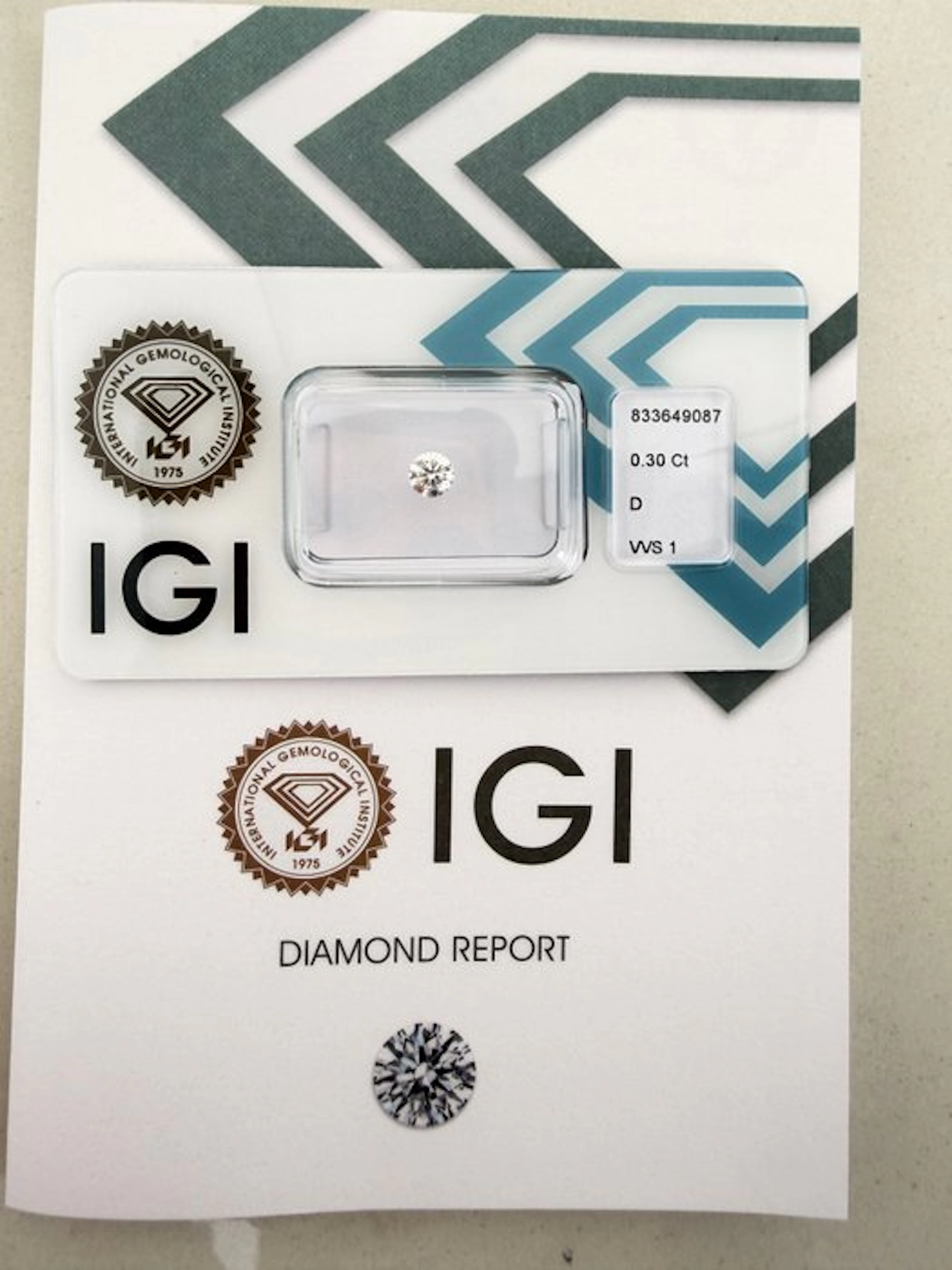1 pcs Diamond (Natural) - 0.30 ct - Round - D...