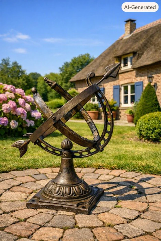 Decorative ornament - Gremo-32 cm-2,1 kg - France - *** Sundial***vintage