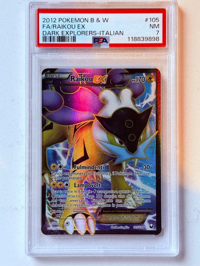 Pokémon - 1 Graded card - Raikou EX 105/108 Full art