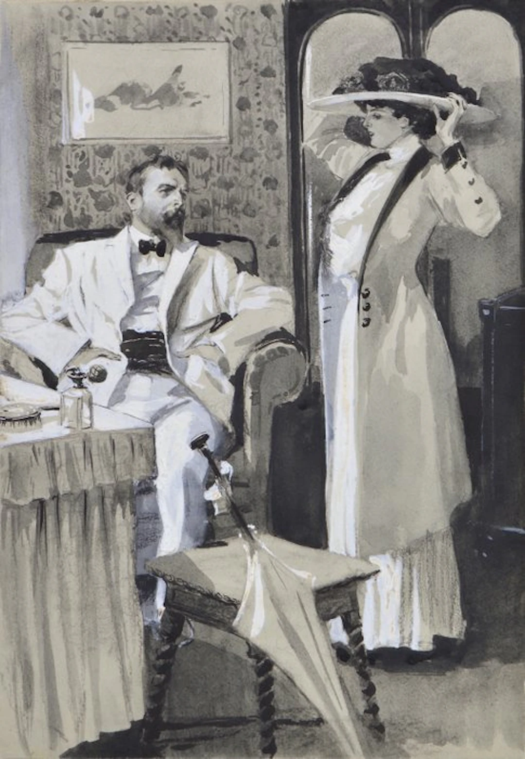 Ludwik Strimpl (1880-1937) - Couple dans un intérieur.