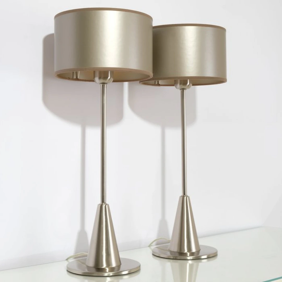 Table lamp - Metal - Stainless steel - Two table lamps