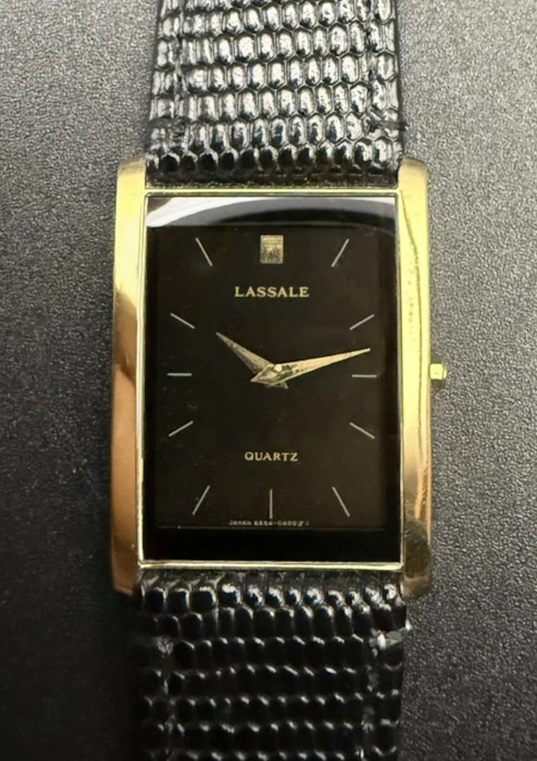 Seiko - Lassale – Ultra-Slim Tank – Black Dial – Gold...