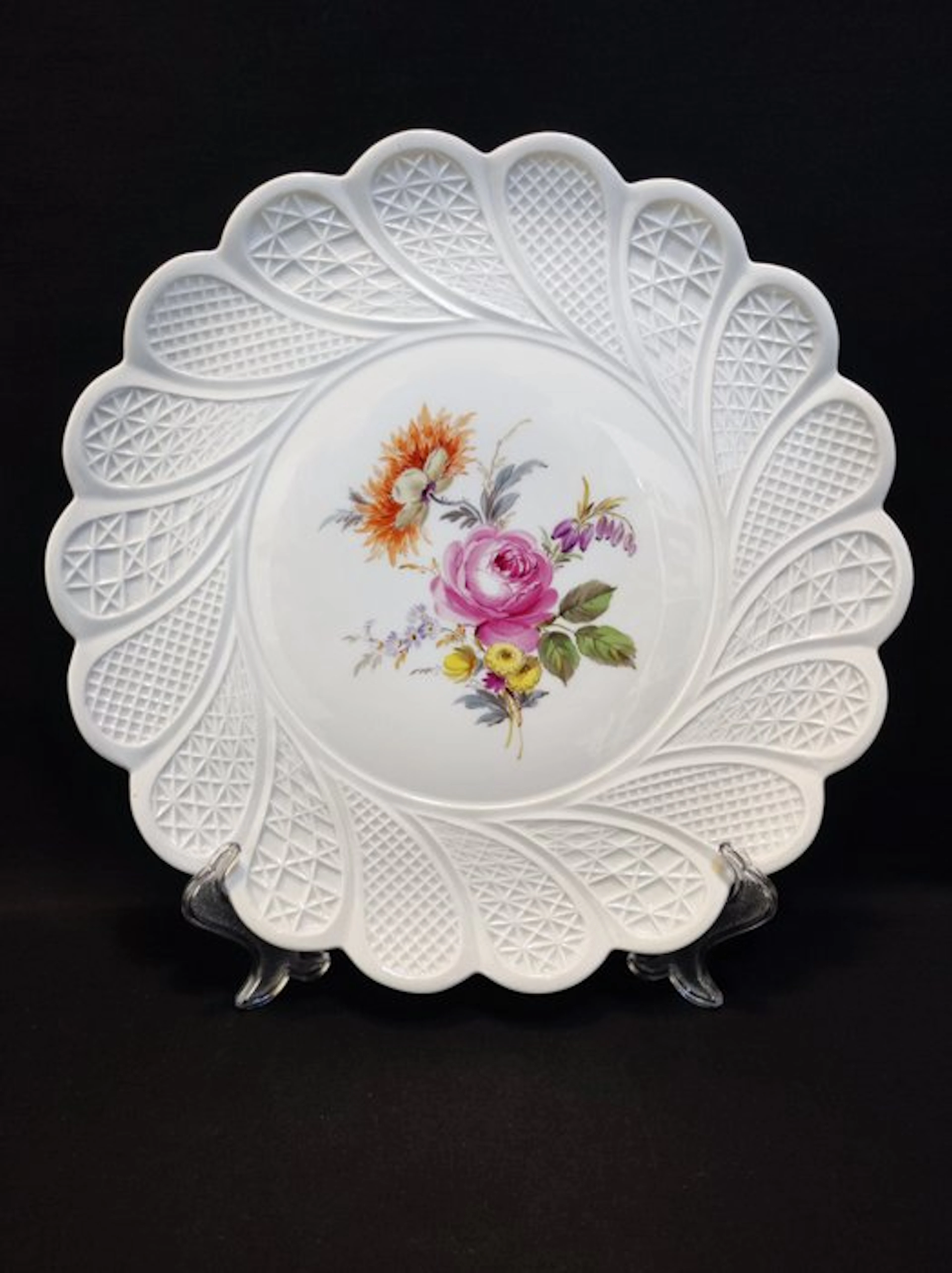 Meissen - Plate - "Waffel-Teller"/"Fächer-Teller" Ø 28,3...