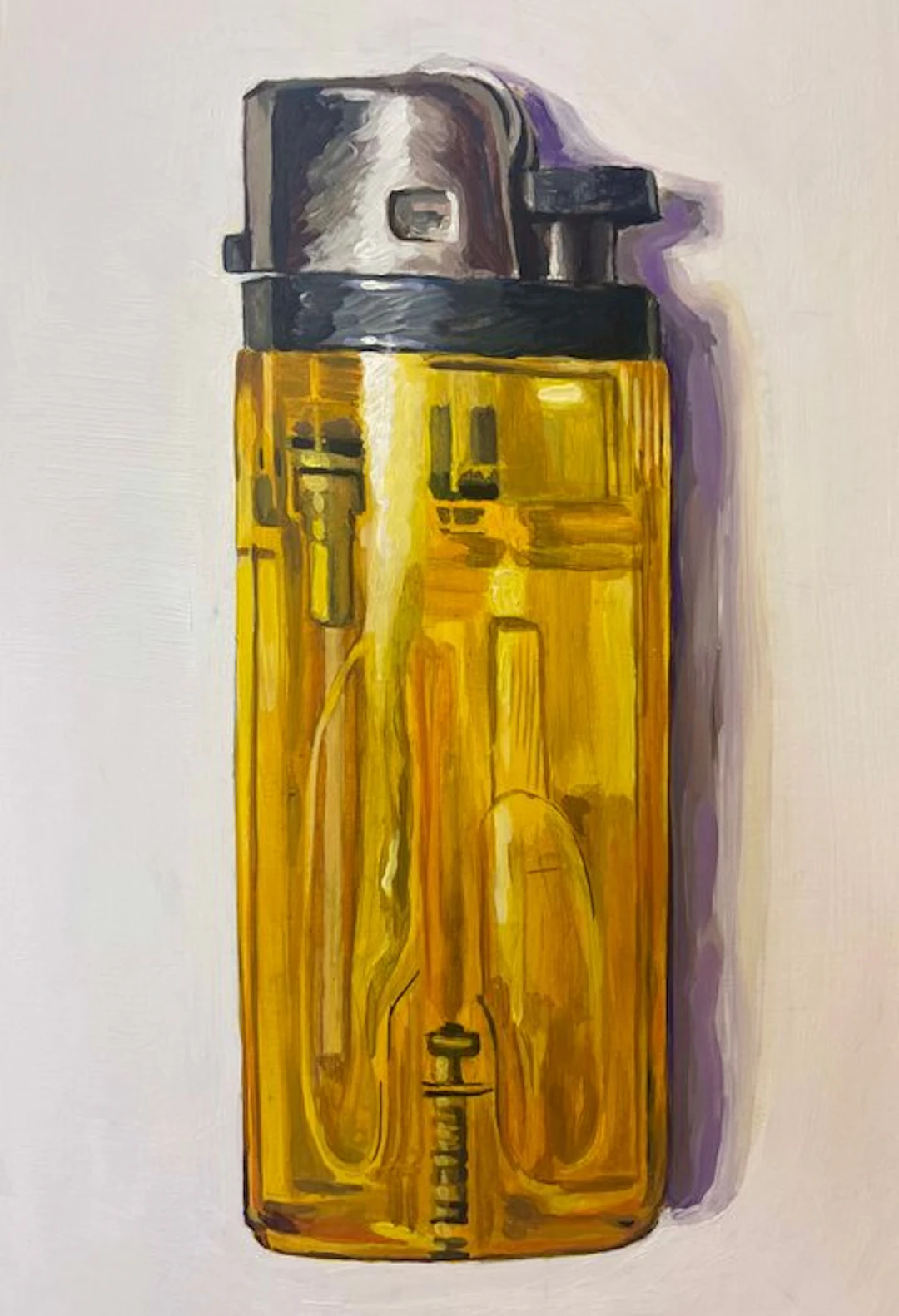 Antonio Valenzuela - Yellow lighter - Acrilic on wood