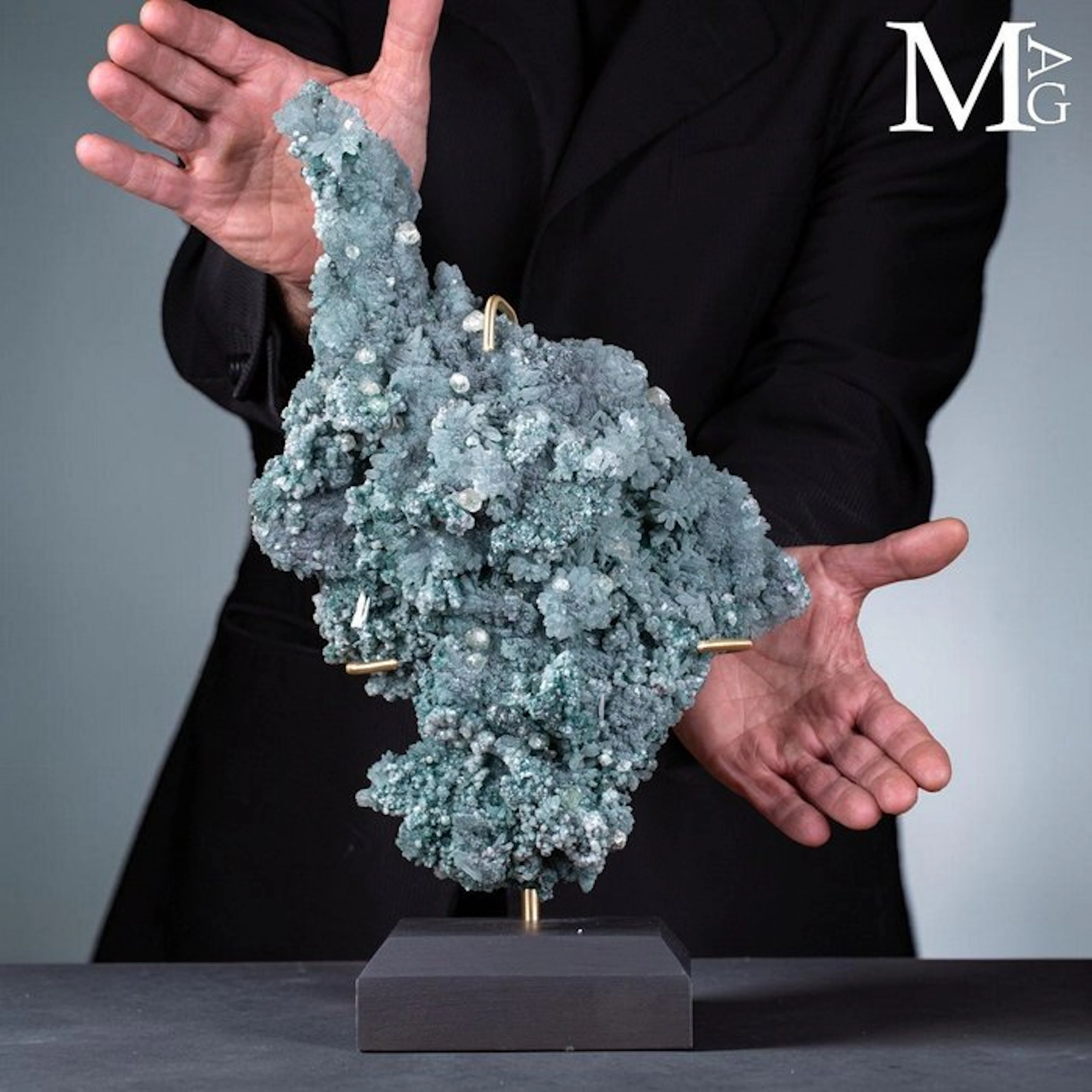 Botryoidal Chalcedony with Vibrant Greenish Blue Cluster...