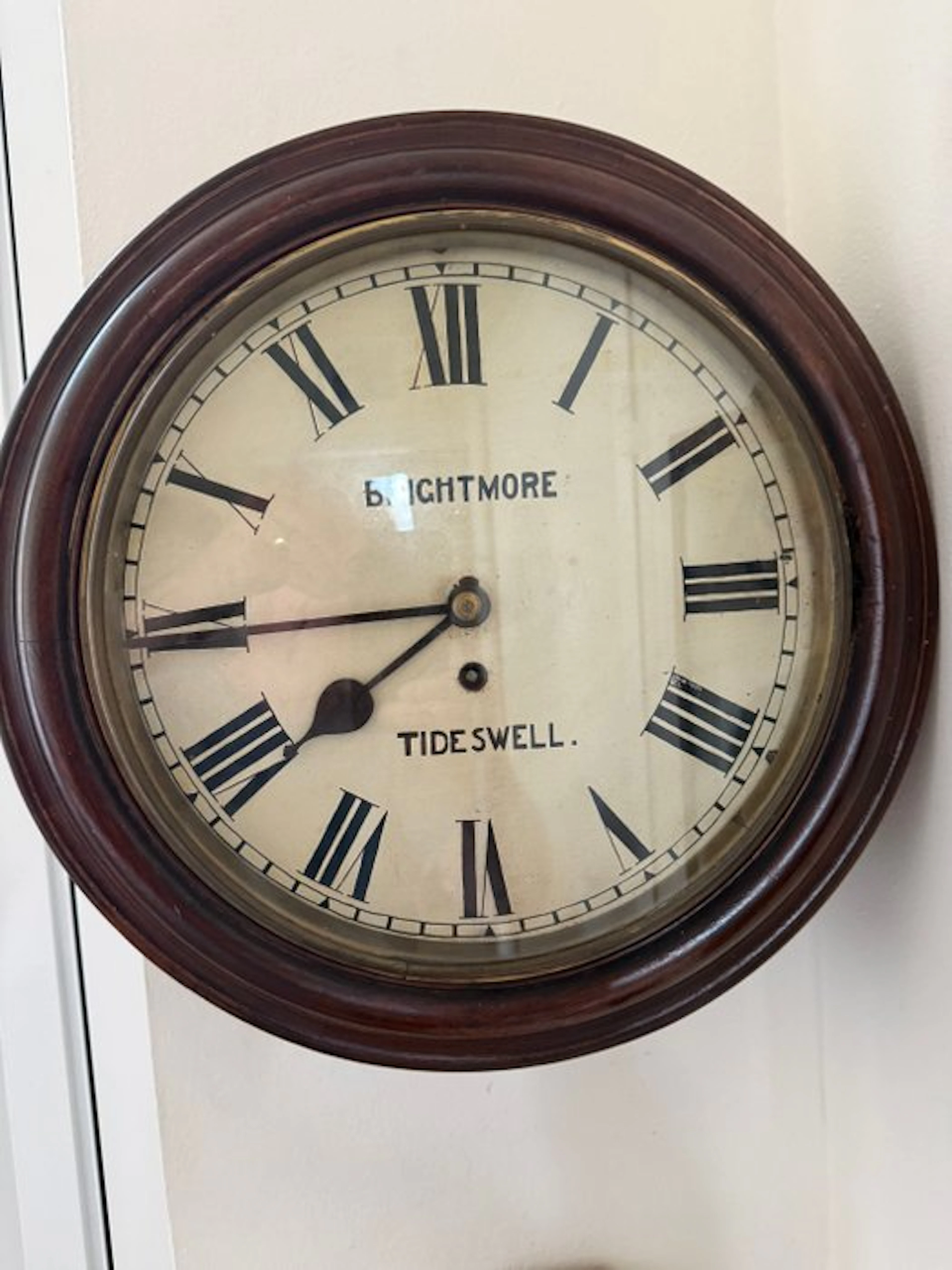 Wall clock Victorian Wood, Glass, Brass - 1850-1900