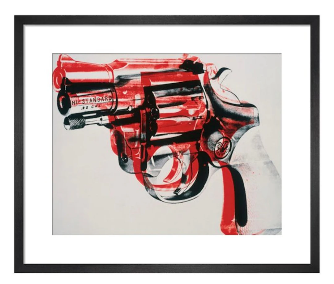 Andy Warhol (1928-1987) - “Gun, 1981-1982 (black and red on white)”.