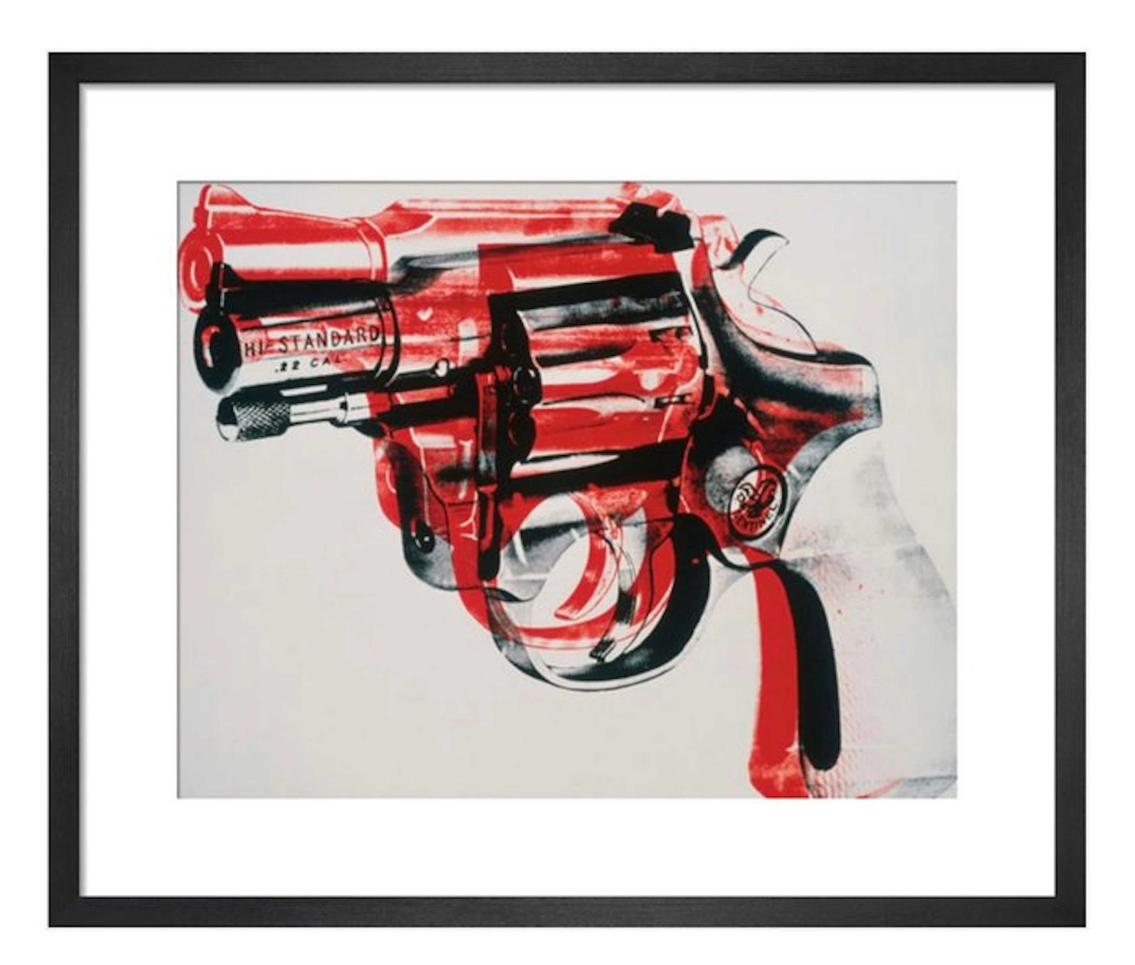 Andy Warhol (1928-1987) - “Gun, 1981-1982 (black and red on white)”.