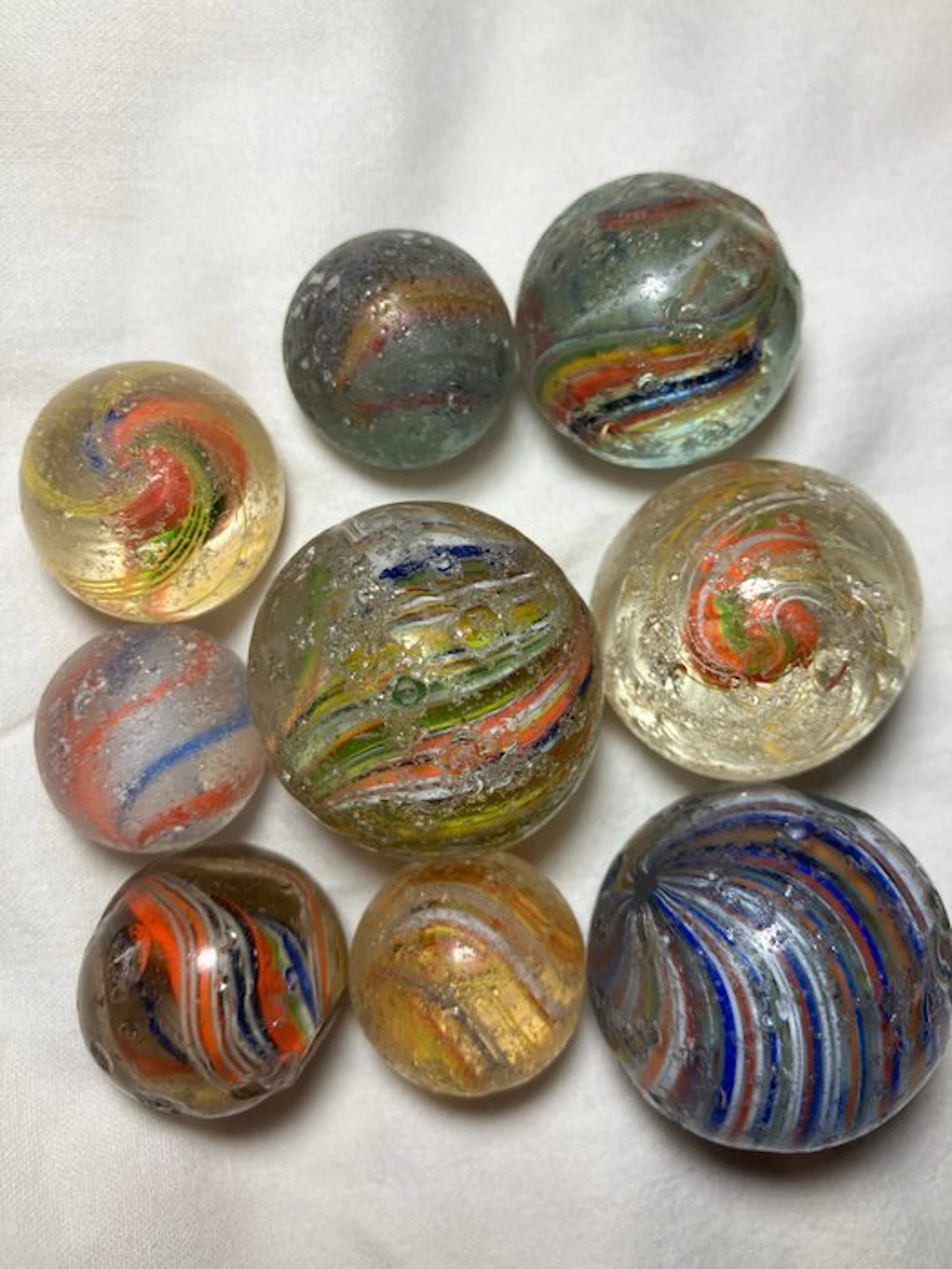 9 German Handmade Marbles - Marbles Lattichino