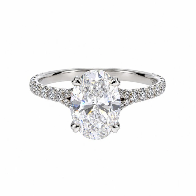 Ring - 14 kt. White gold - 3.10ct. tw. Diamond (Lab-grown) - Diamond