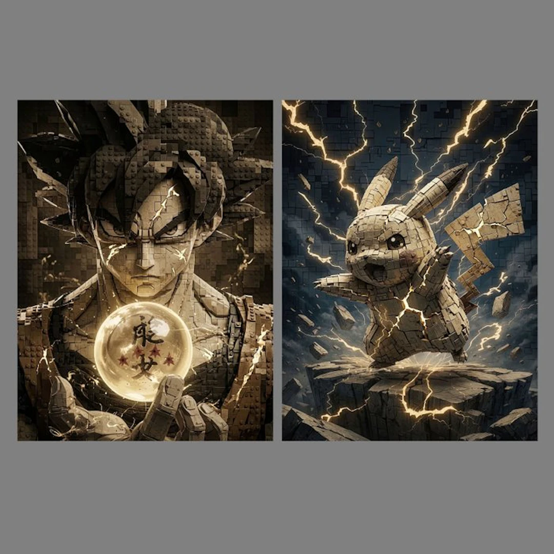 Yamila - XL - Goku y Pikachu: Poder Dorado