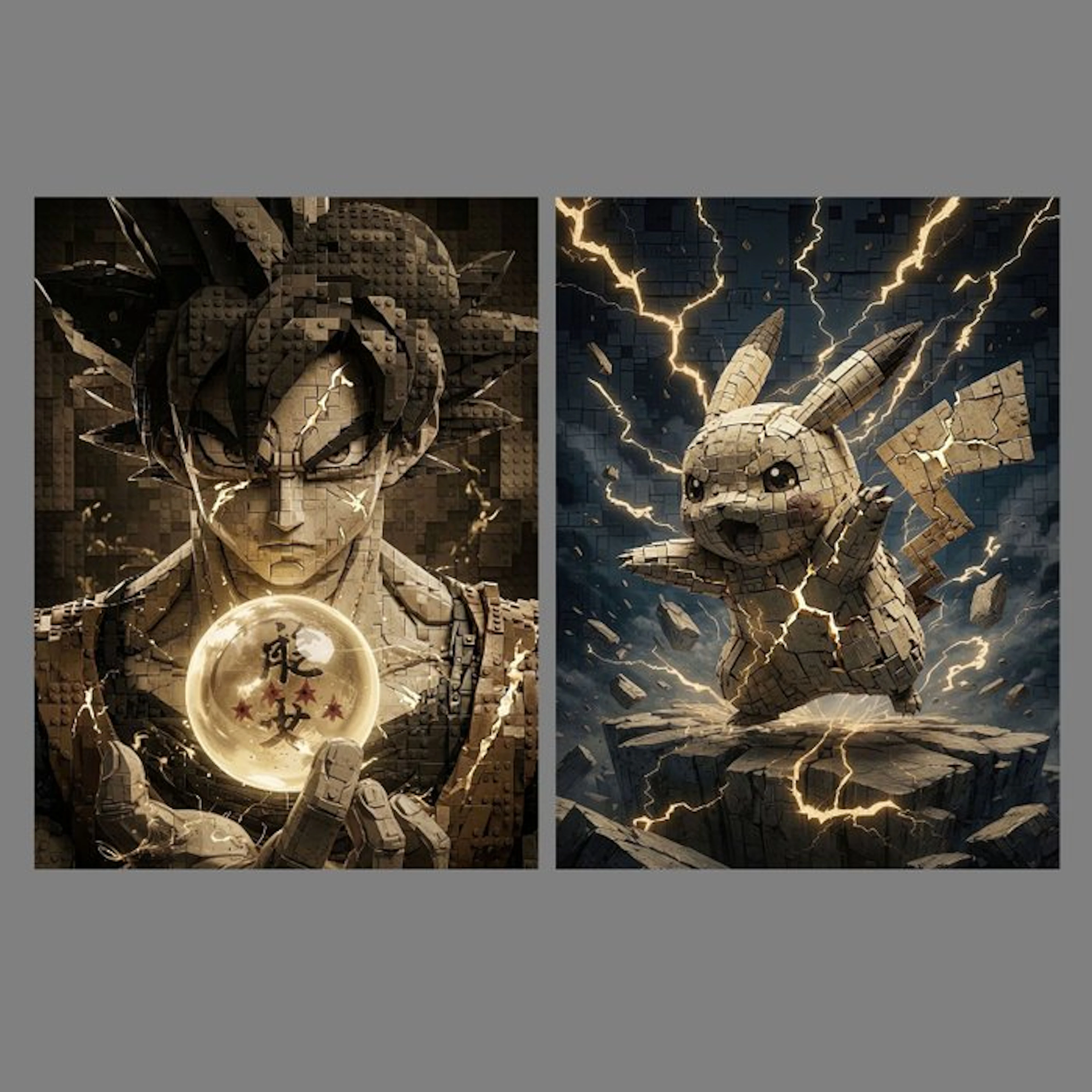 Yamila - XL - Goku y Pikachu: Poder Dorado