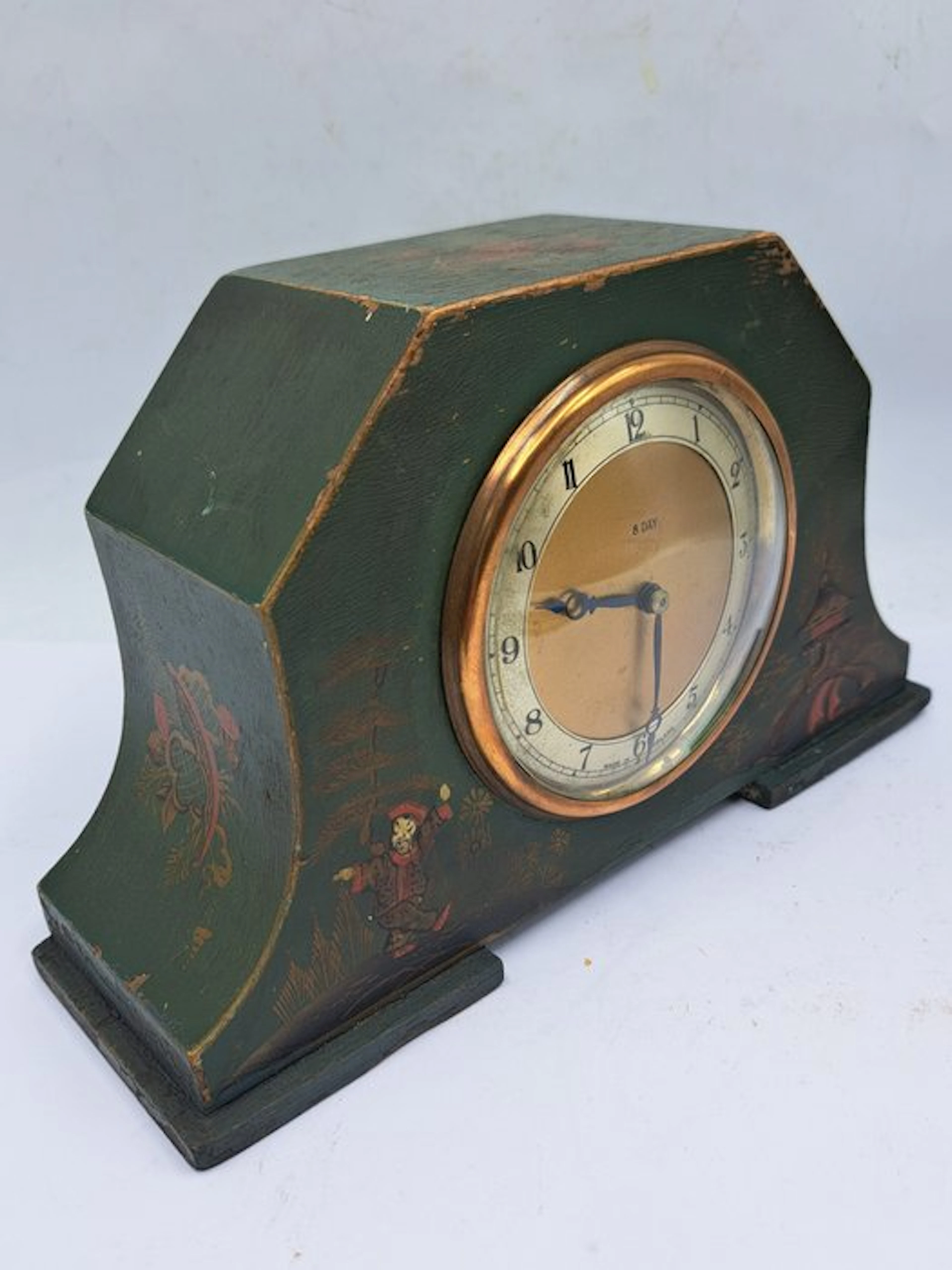 chimney clock - Wood, Brass, Glass - 1950-1960 - Chinoiserie
