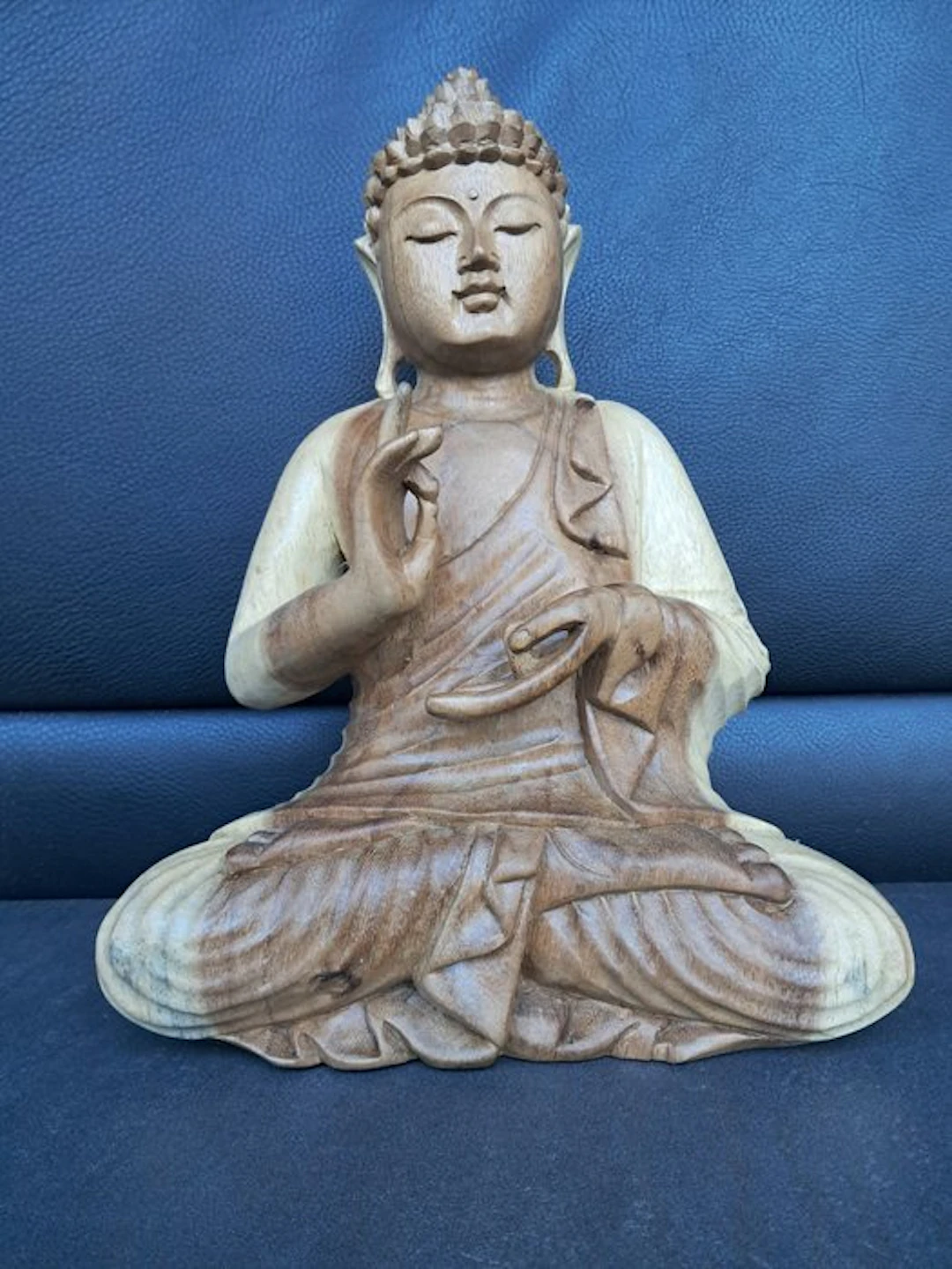 boudha en bois/Vitarka mudra/fait main - Sculpture...