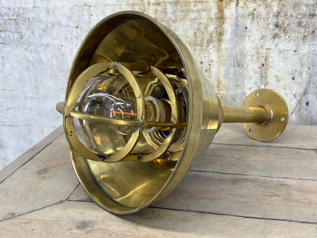 Gangway light - Brass, Glass