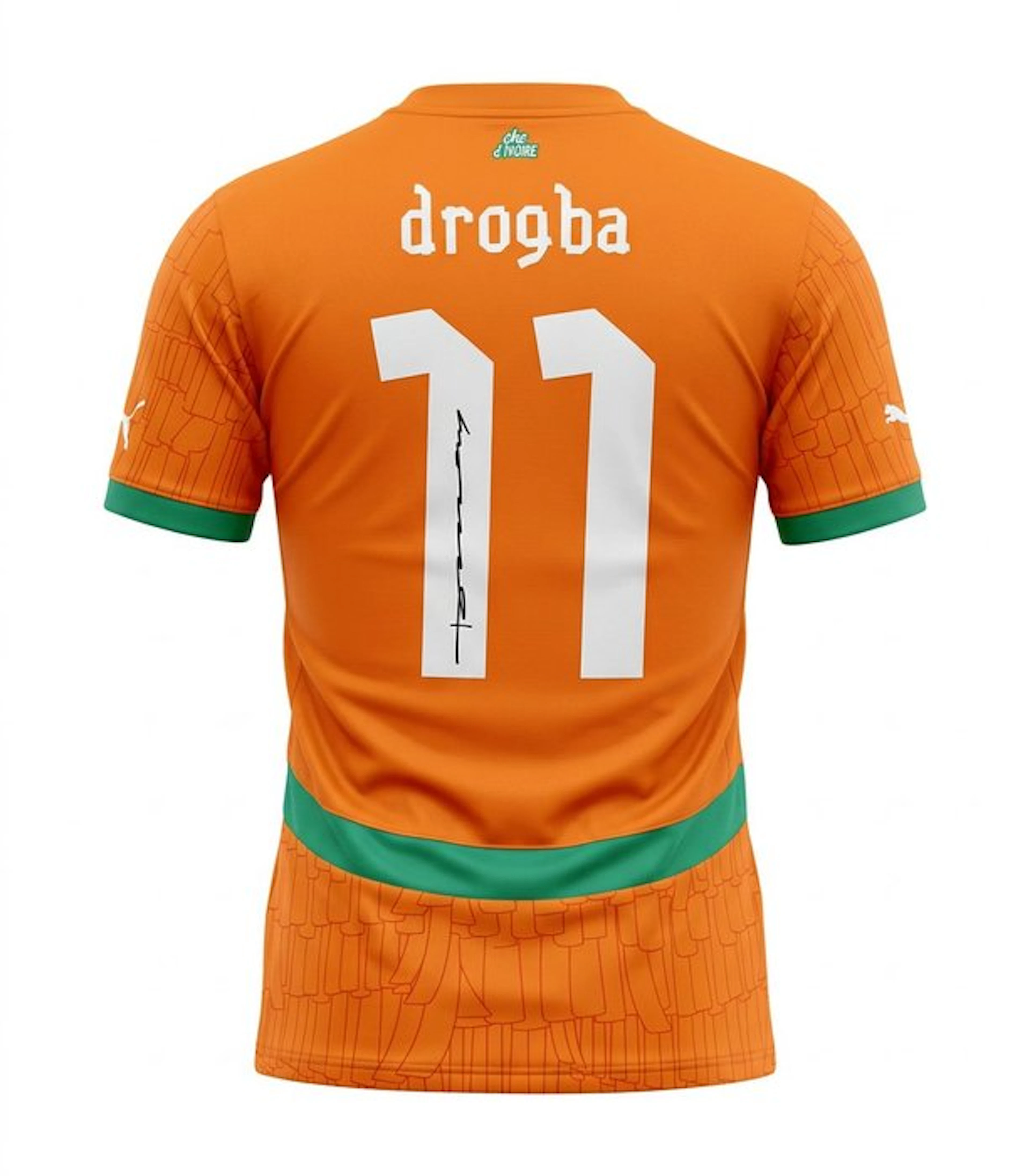 Didier Drogba - Exclusive Hand Signed - Ivory Coast 2024/25 Home Shirt
