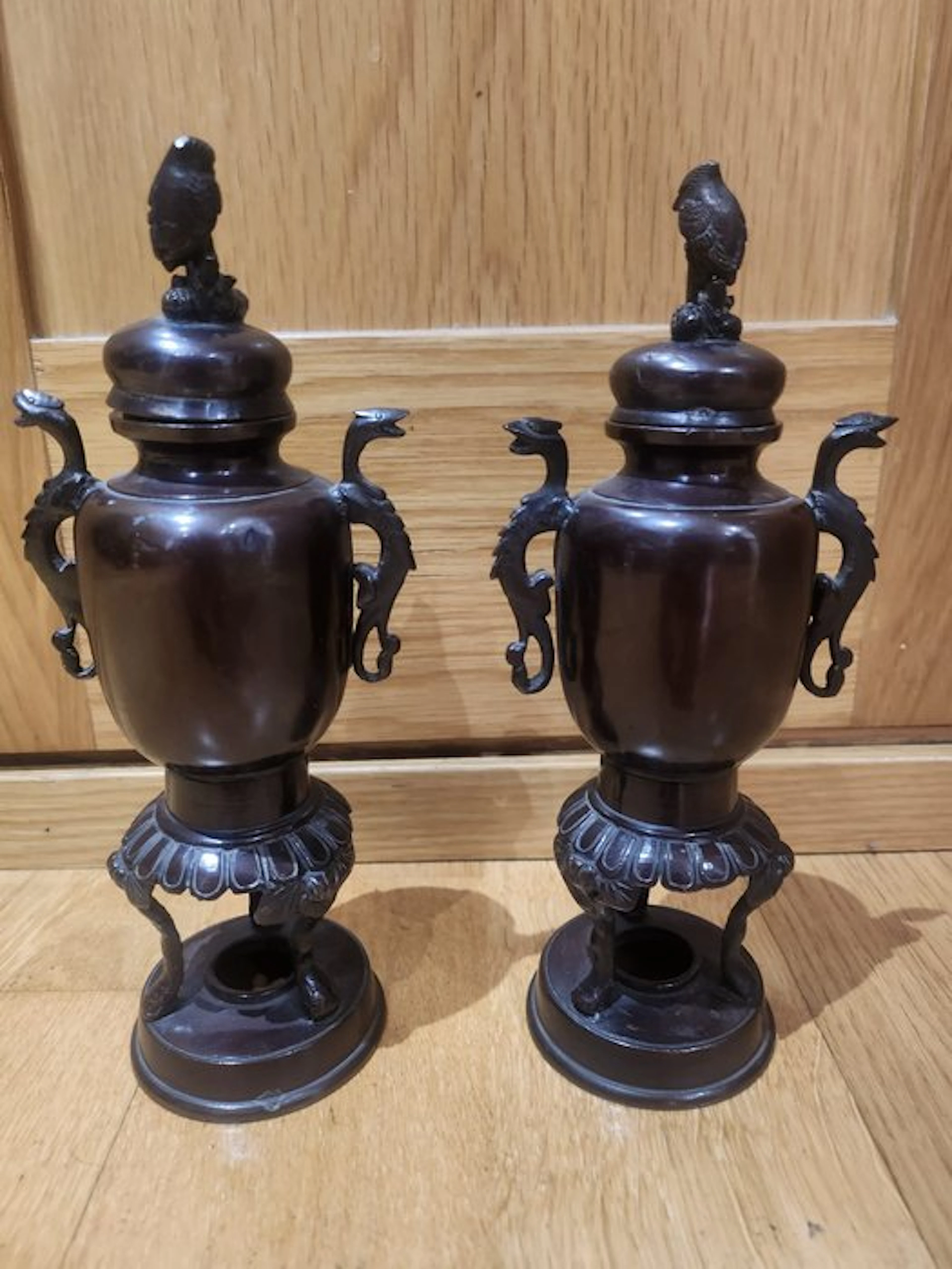 Lidded vase - patinated bronze - China (No reserve price)