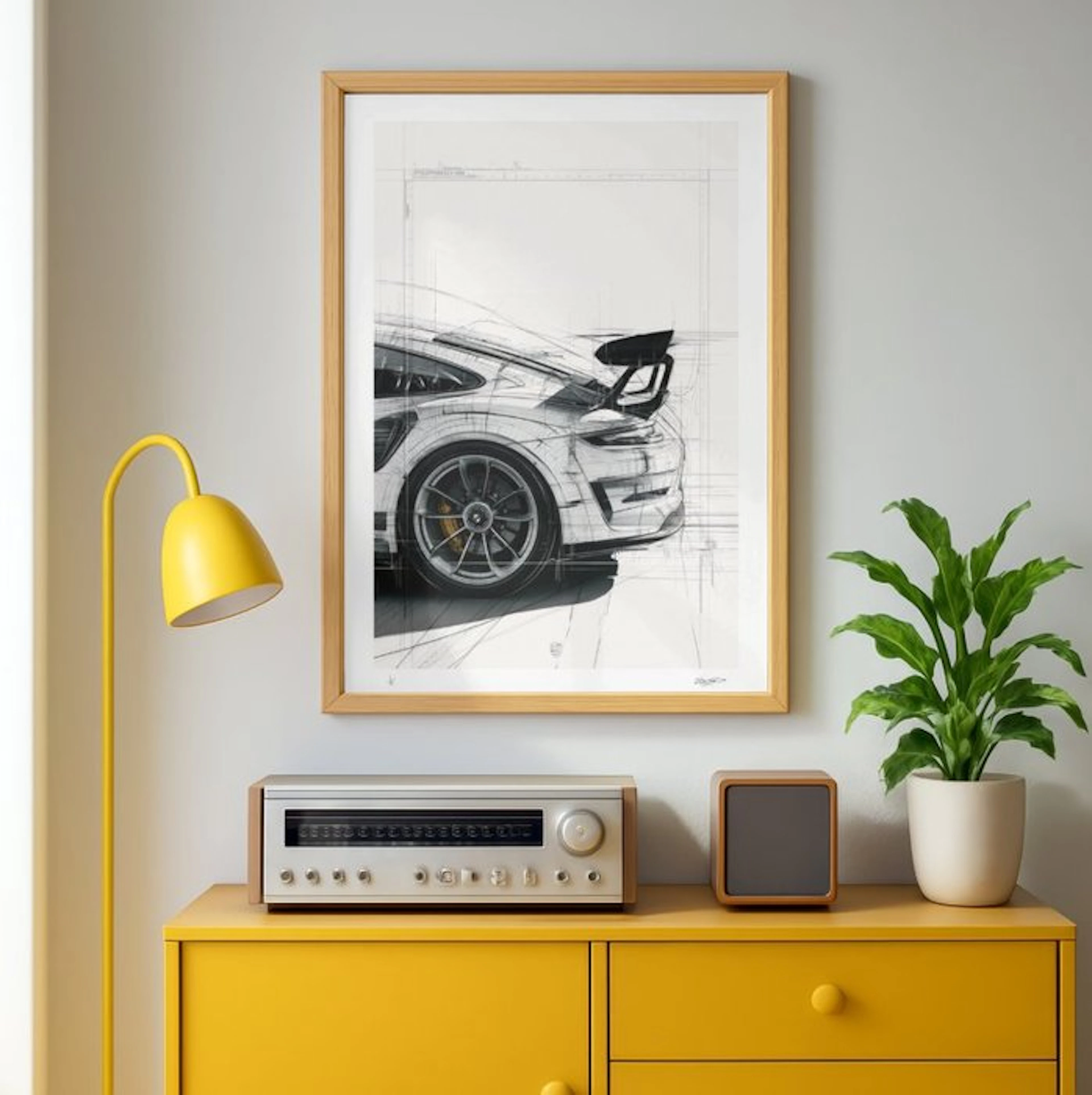 EGO - Porsche GT3 RS Blueprint – Fine Art – 1/5 Signée COA – 40x60 cm