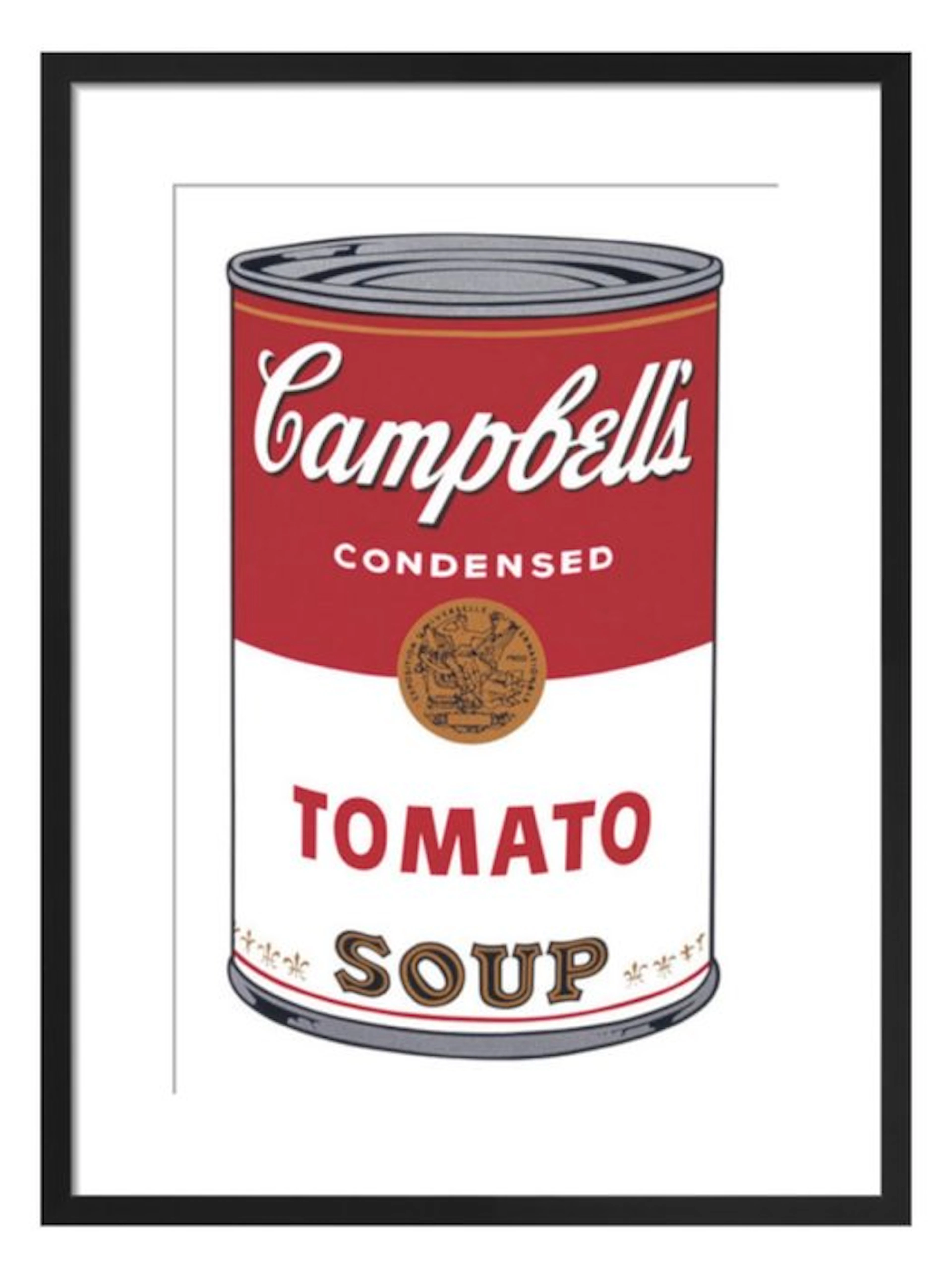 Andy Warhol - “Campbell's Soup I: Tomato, 1968”.