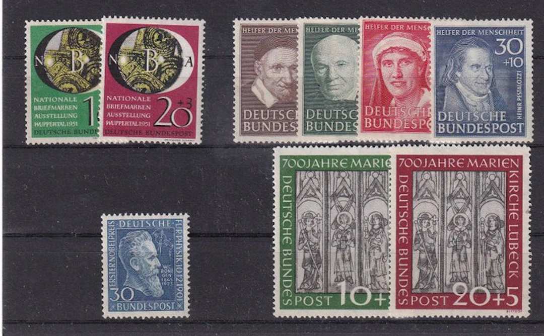 German Empire 1951/1952 - A year without Posthorn. - Michel: 139/147