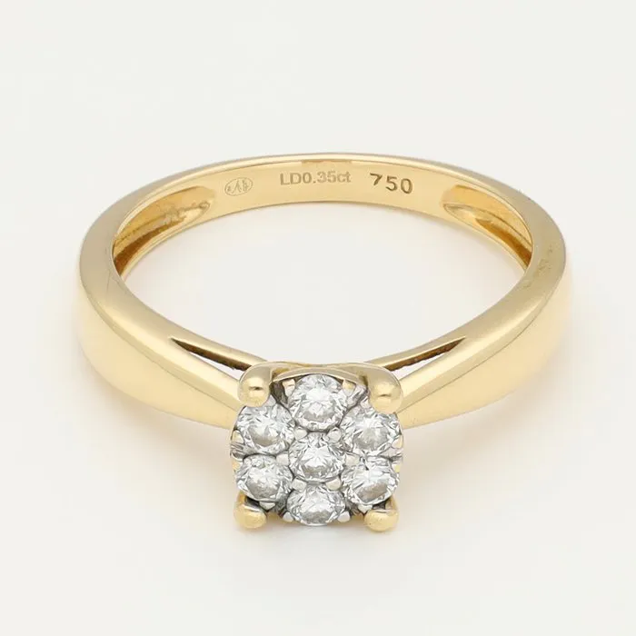 Ring - 18 kt. Yellow gold Diamond (Natural)