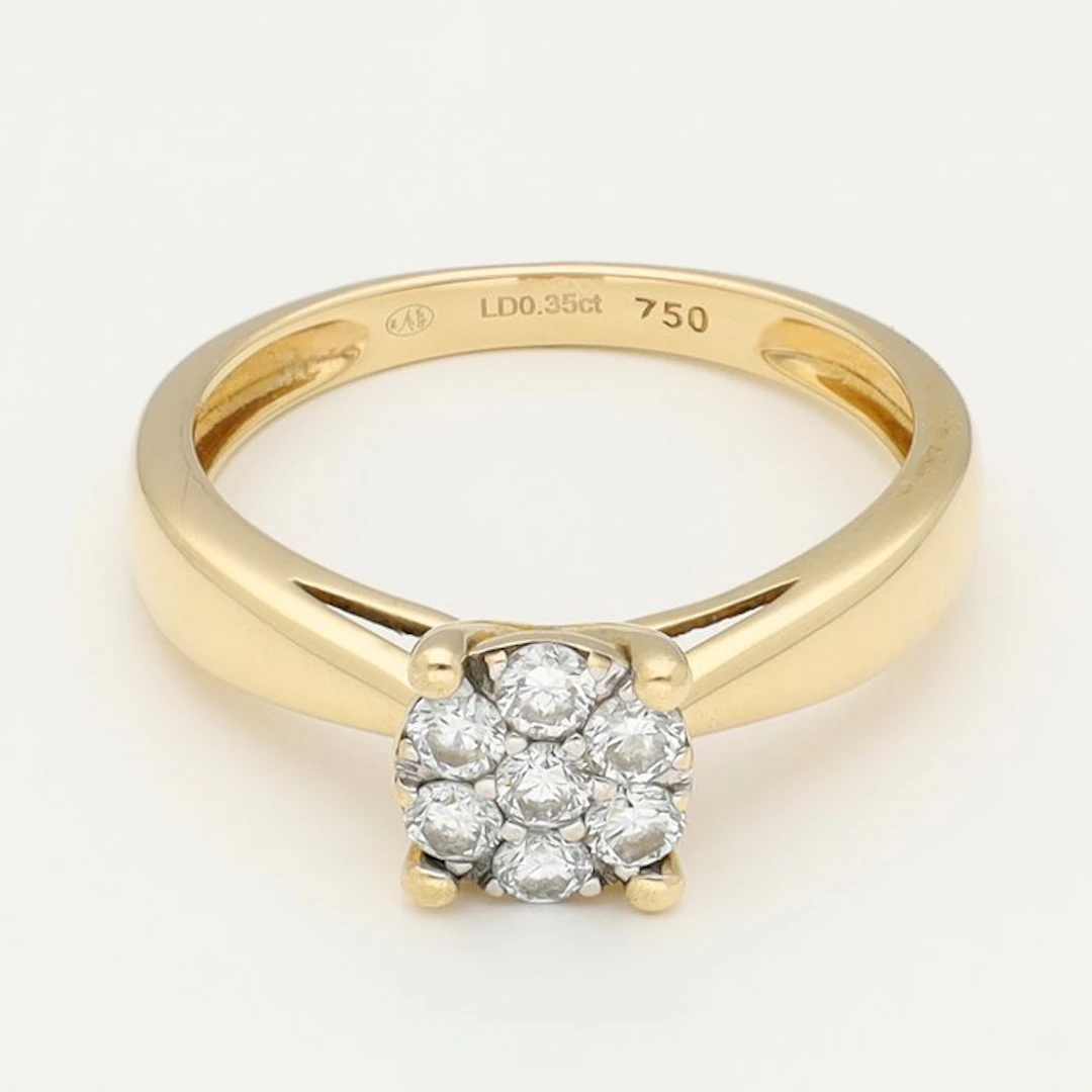 Ring - 18 kt. Yellow gold Diamond (Natural)