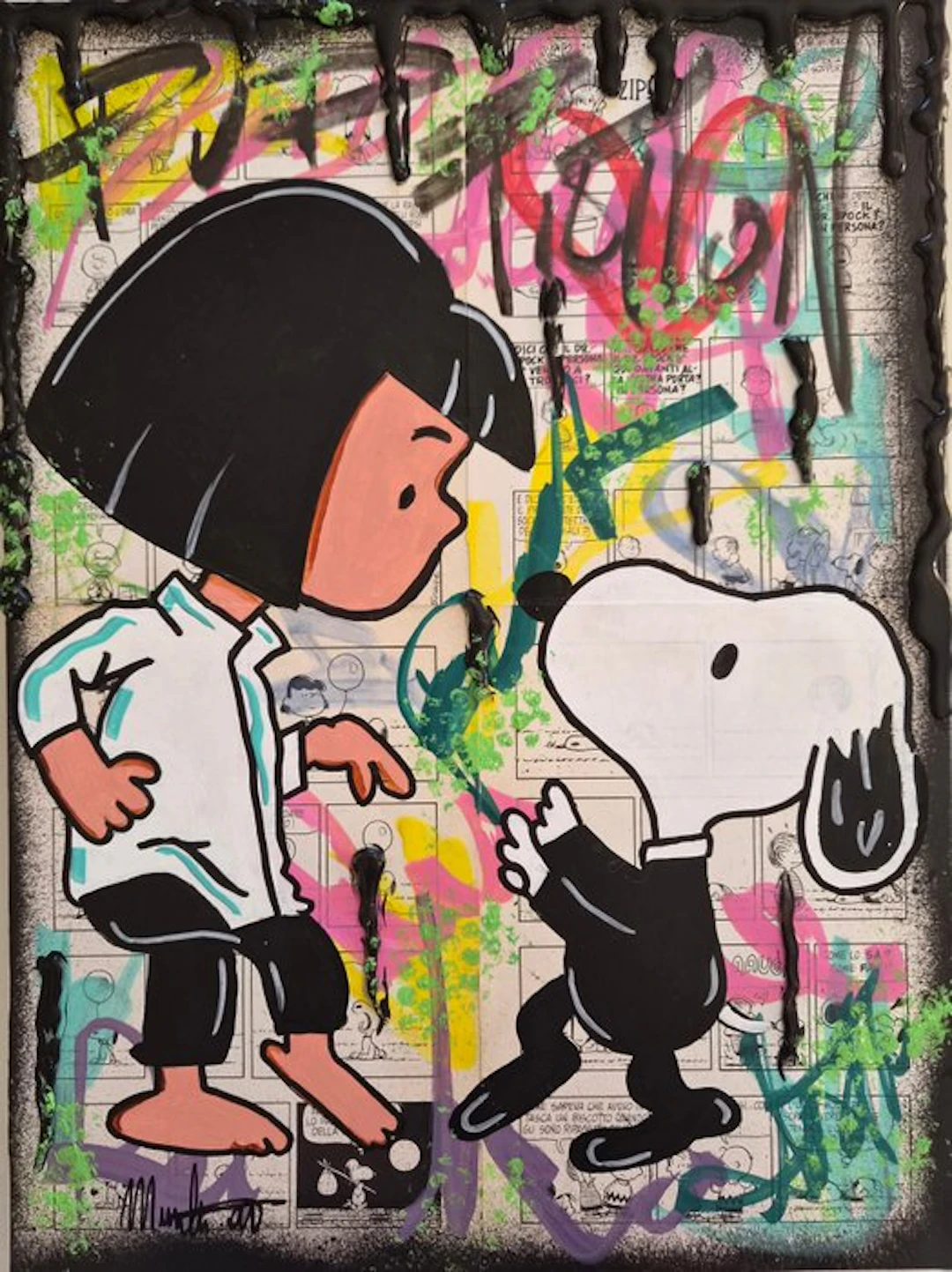 Munlu.art - Pup Fiction - Snoopy & Mia