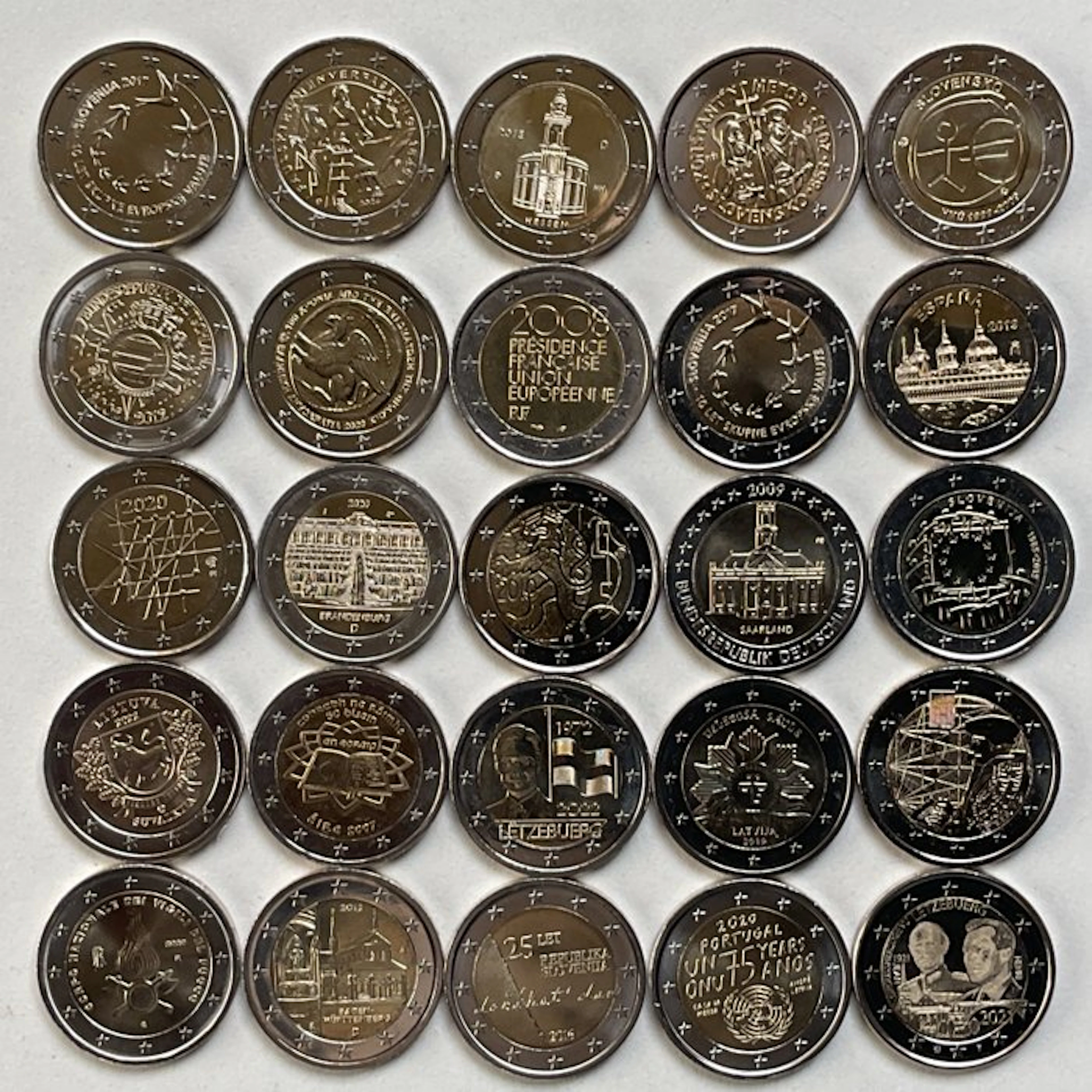 Europe. 2 Euro Various Years (25 munten) (No reserve price)