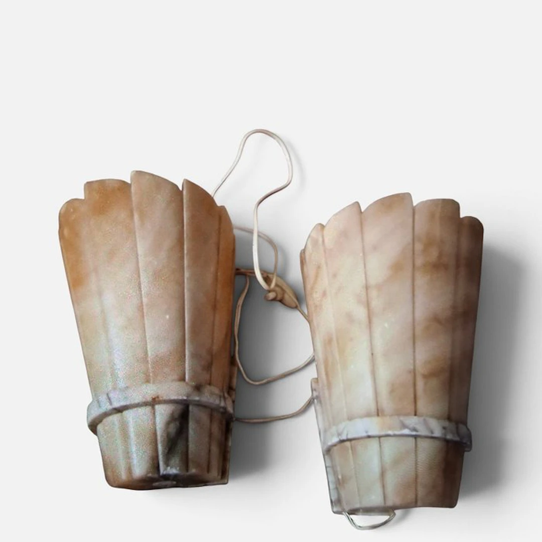 Wall sconce (2) - Alabaster, Onyx, Marble
