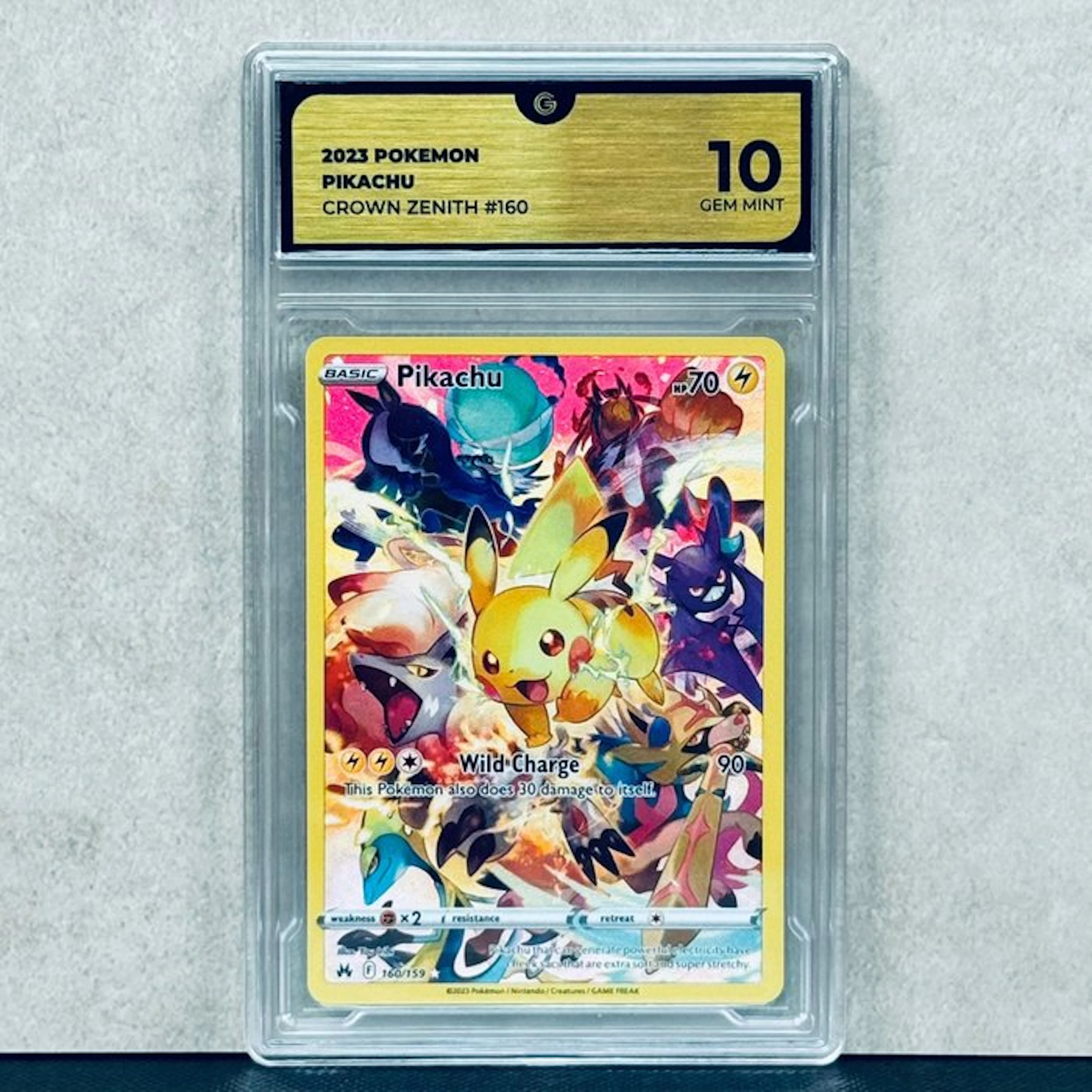 Pokémon Graded card - Pikachu #160 2023 Pokemon Crown Zenith - Pokémon - GG 10